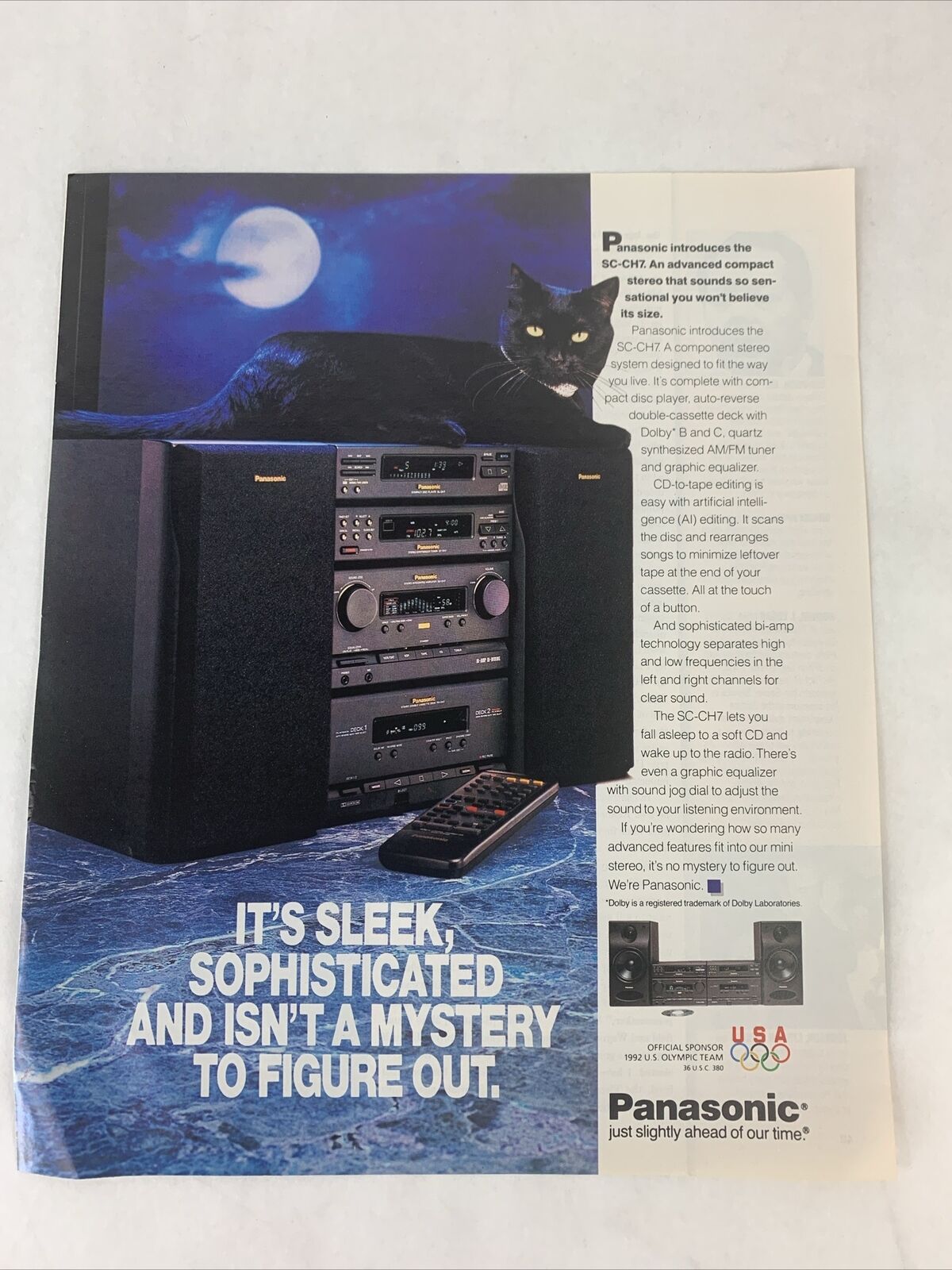 Panasonic SC-CH7 Compact Stereo System 1991 Print Ad