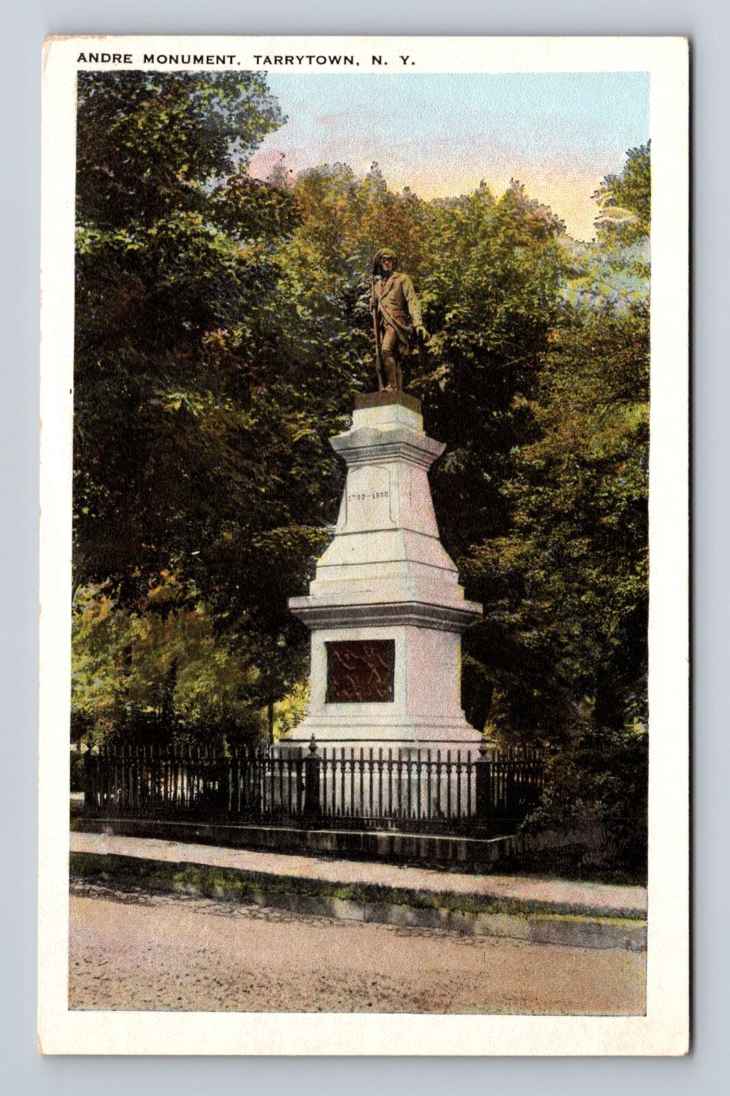 Tarrytown NY-New York, Andre Monument, Antique, Vintage Postcard