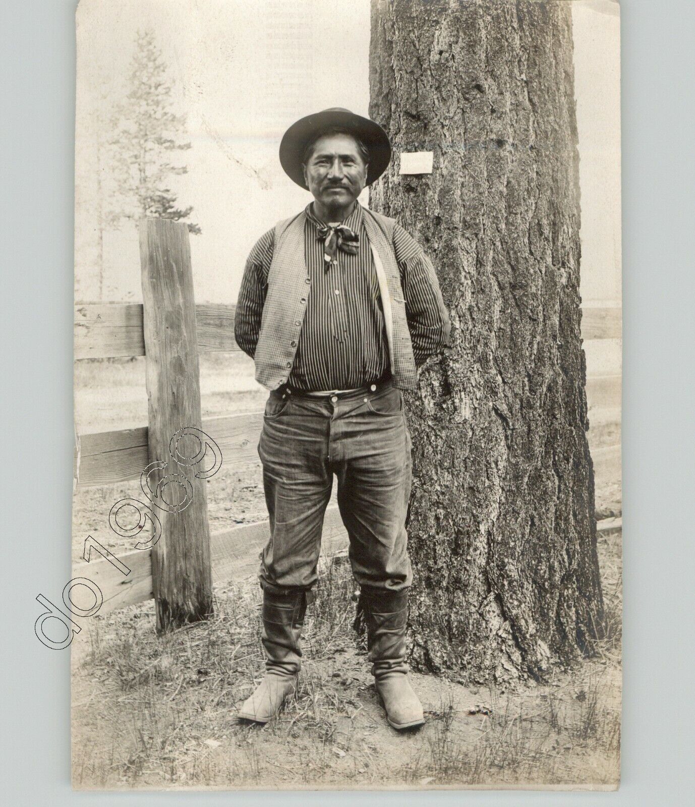BILLY MERRILL, Washoe Indian Portrait California Tribe Vtg. 1920s Press Photo 