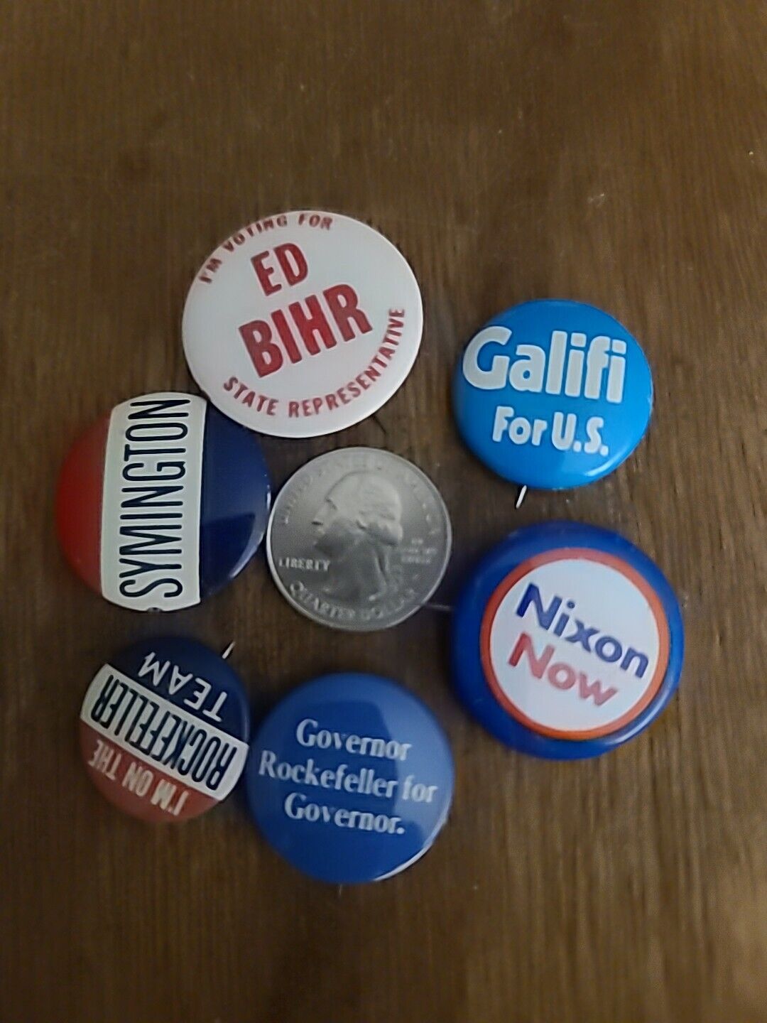  Vintage Campaign Pinback Buttons Lot of 6