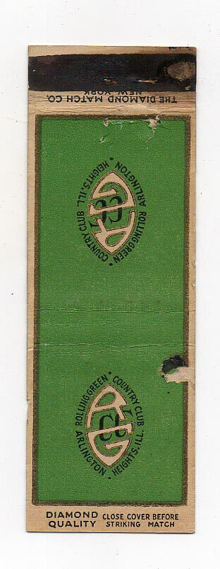 Rolling Green Country Club Arlington Heights IL Diamond Quality Matchbook Cover