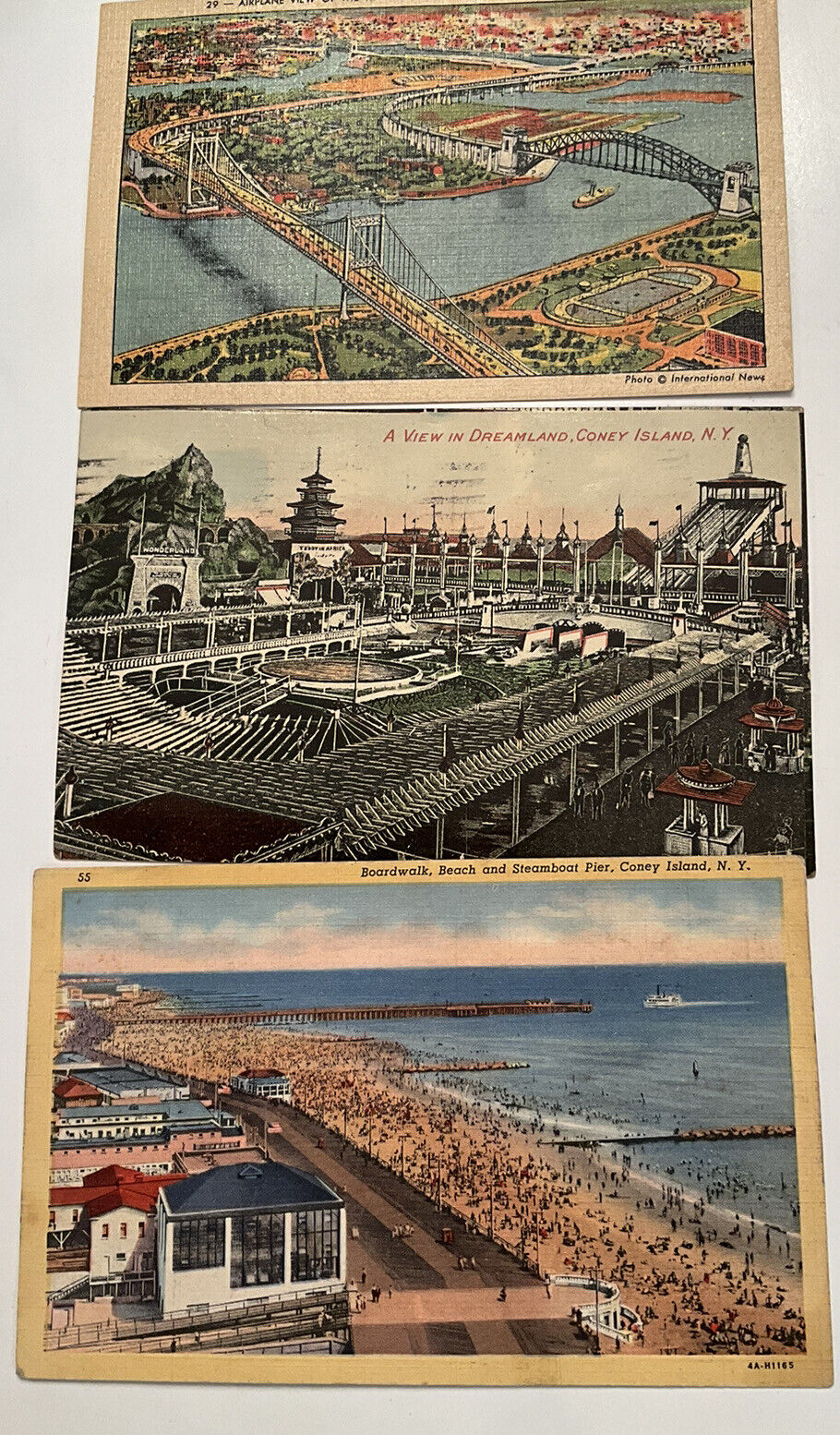 new york city ,postcards vintage lot, Old Views 1911 Three (3)  Cards