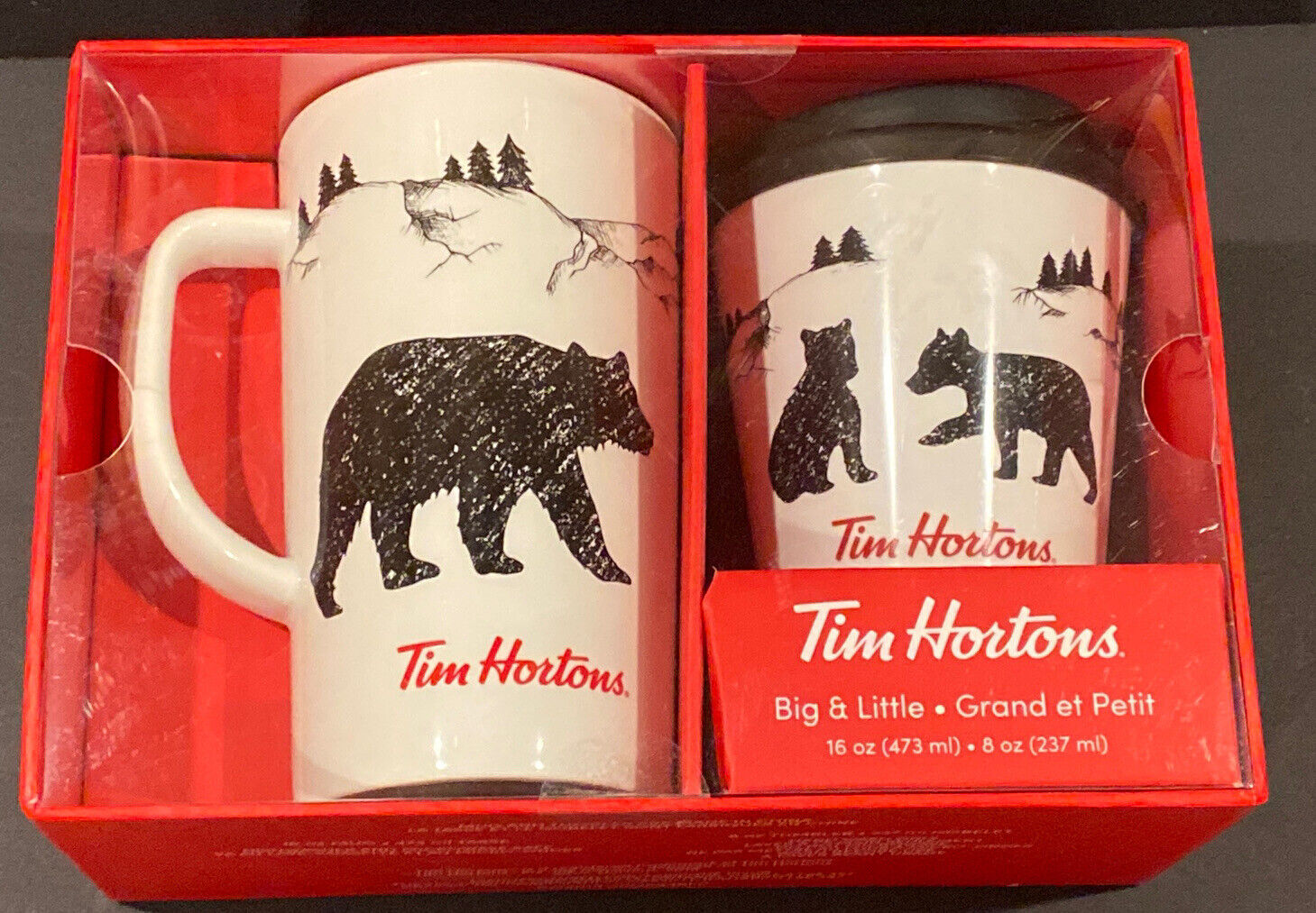 Tim Hortons Coffee 16oz Mug 8oz Tumbler Holiday Cup Set Xmas Big Little Bear