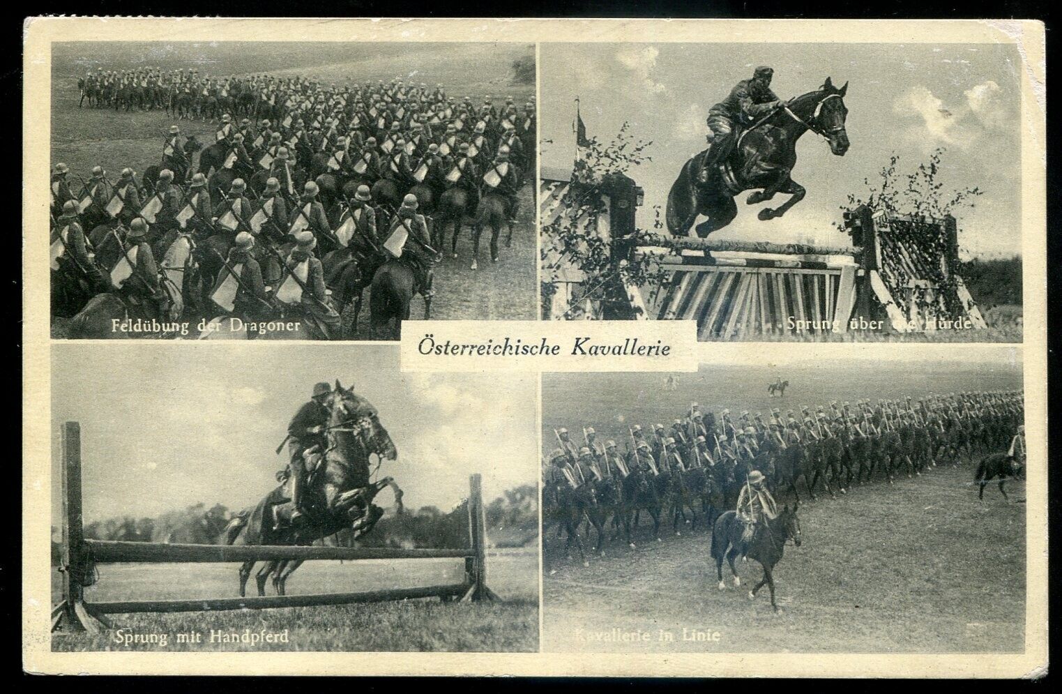 AUSTRIA MILITARY Postcard 1938 Multiview Cavalry Soldiers