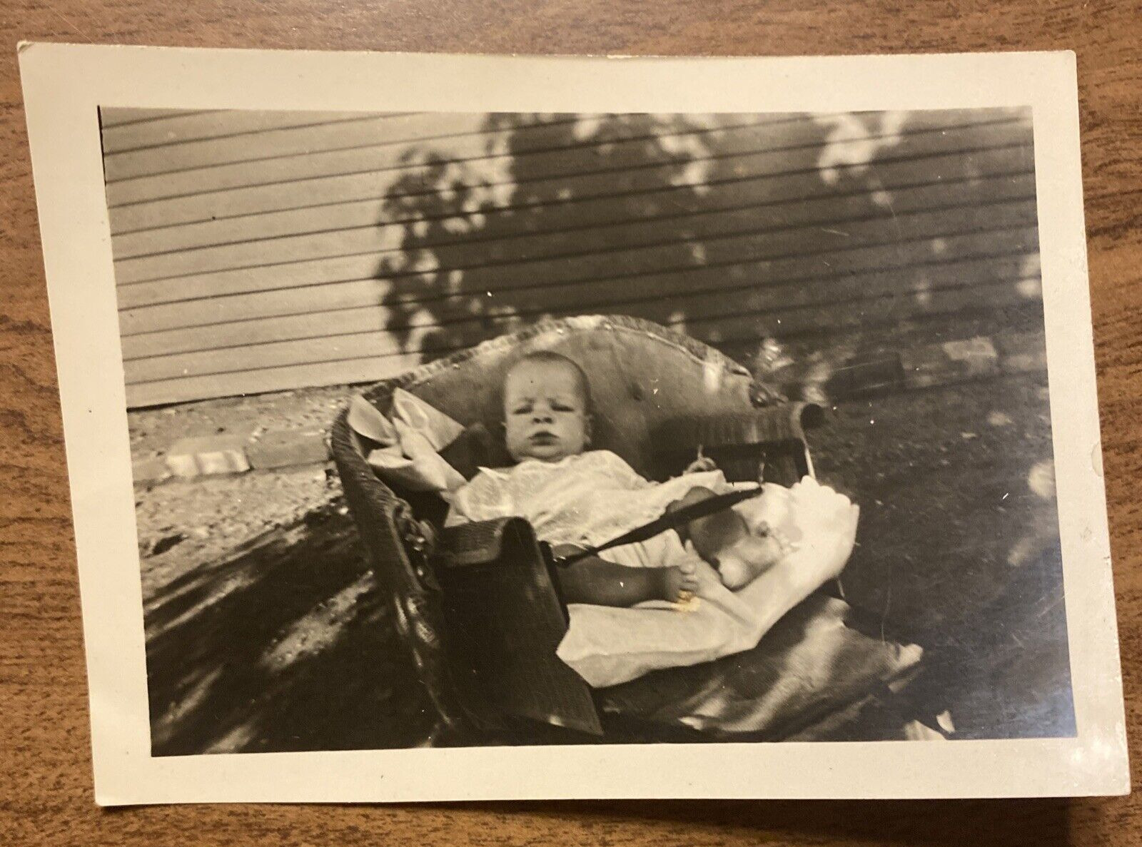 Vintage 1920s Baby Toddler Child Infant in Carriage Chair Real Photograph P3f16