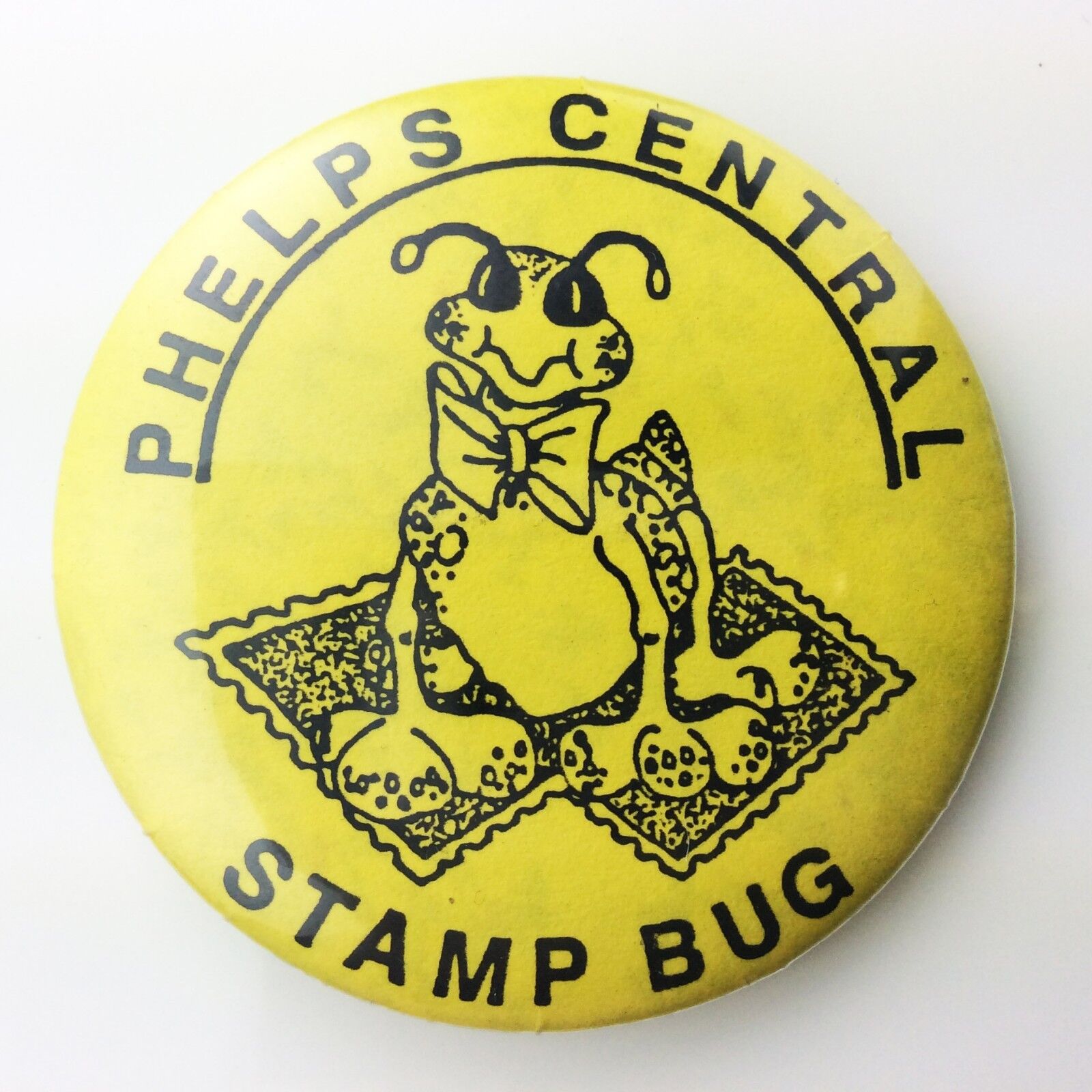 Phelps Central Stamp Bug Club Philatelic Pinback Button Pin Badge G807