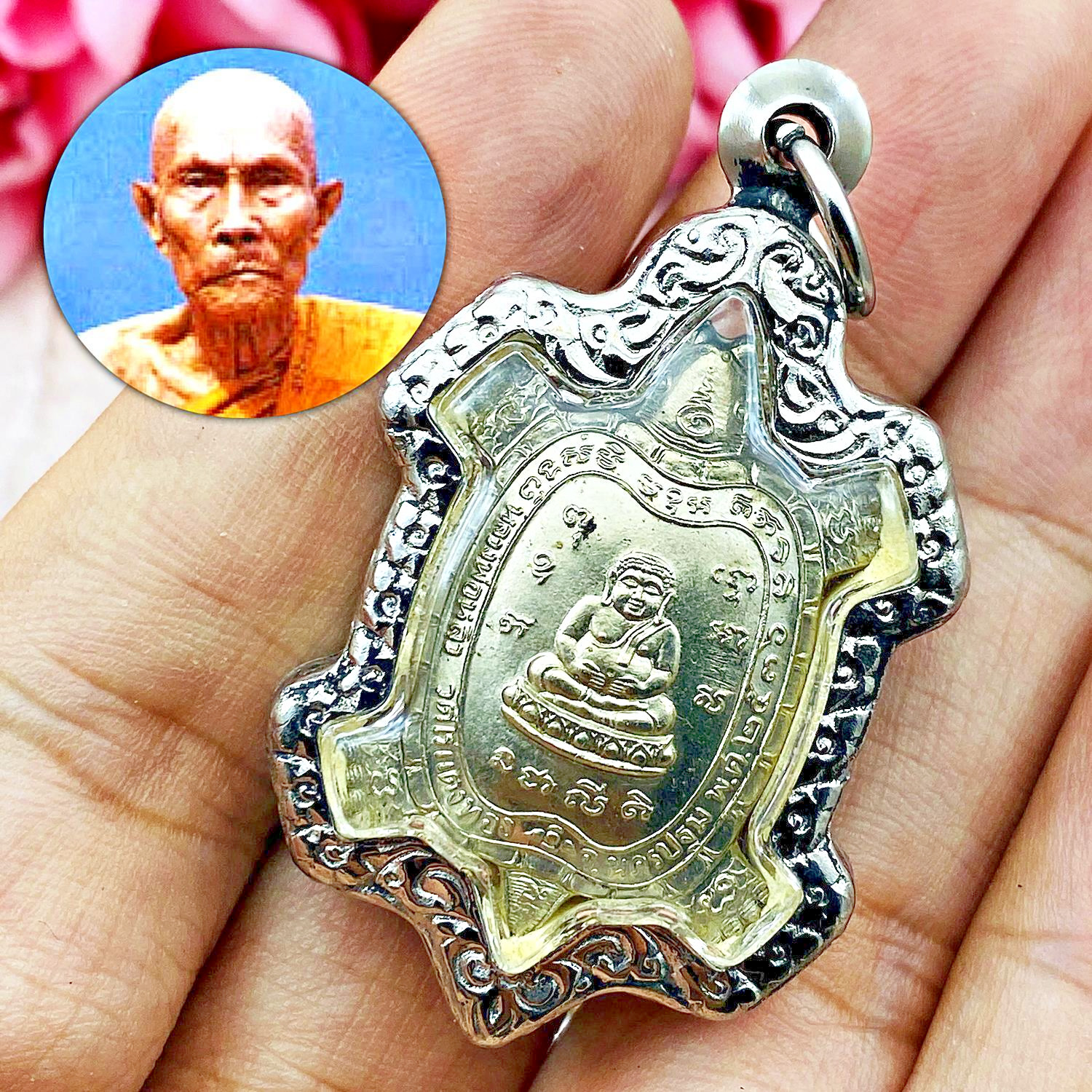 Turtle Sankajai Trimas Millionaire Buddha Lp Liew Be2536 Alloy Thai Amulet 17187