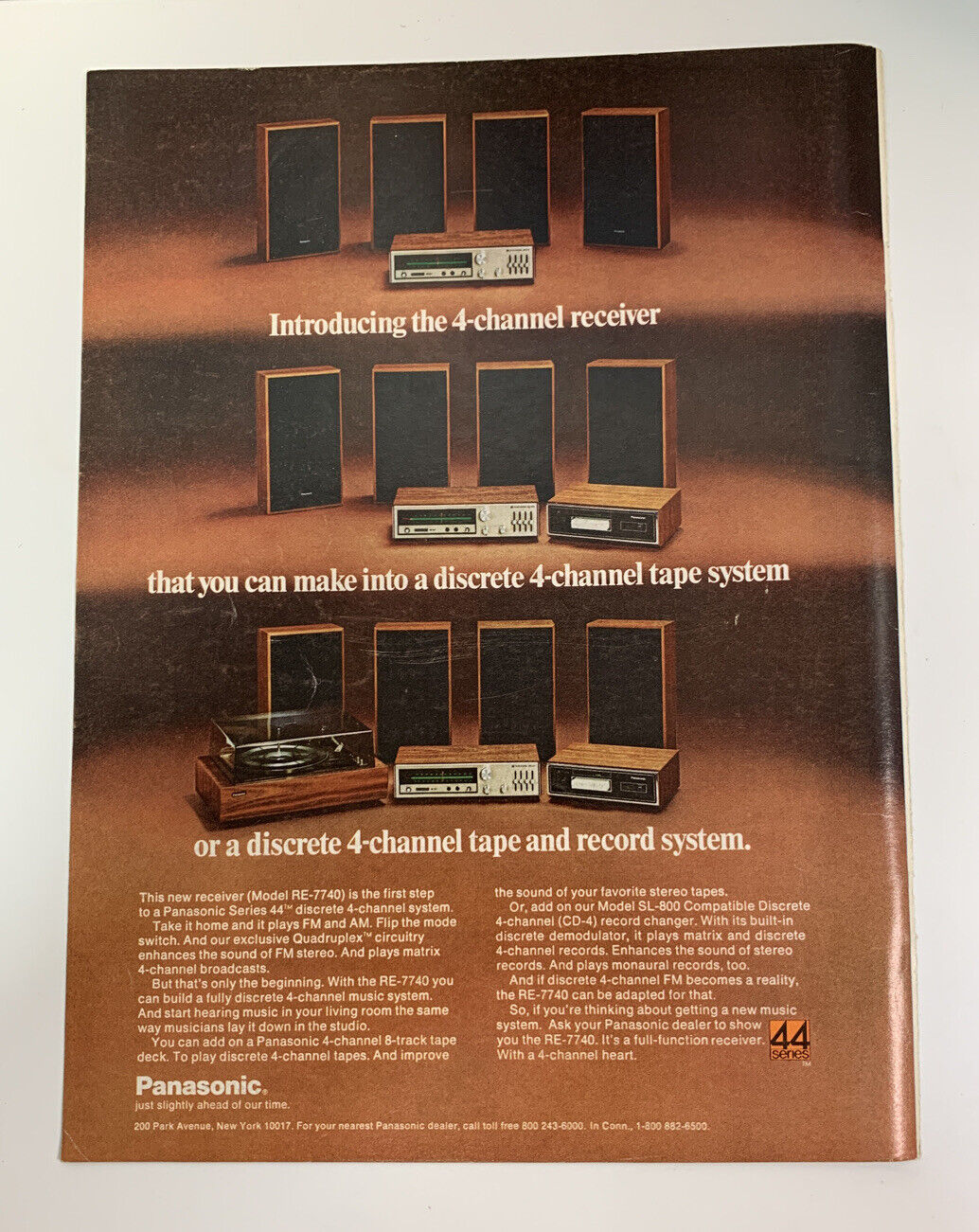 1974 Panasonic Stereo System Receiver Print Ad Just Slightly Ahead Of Our Time