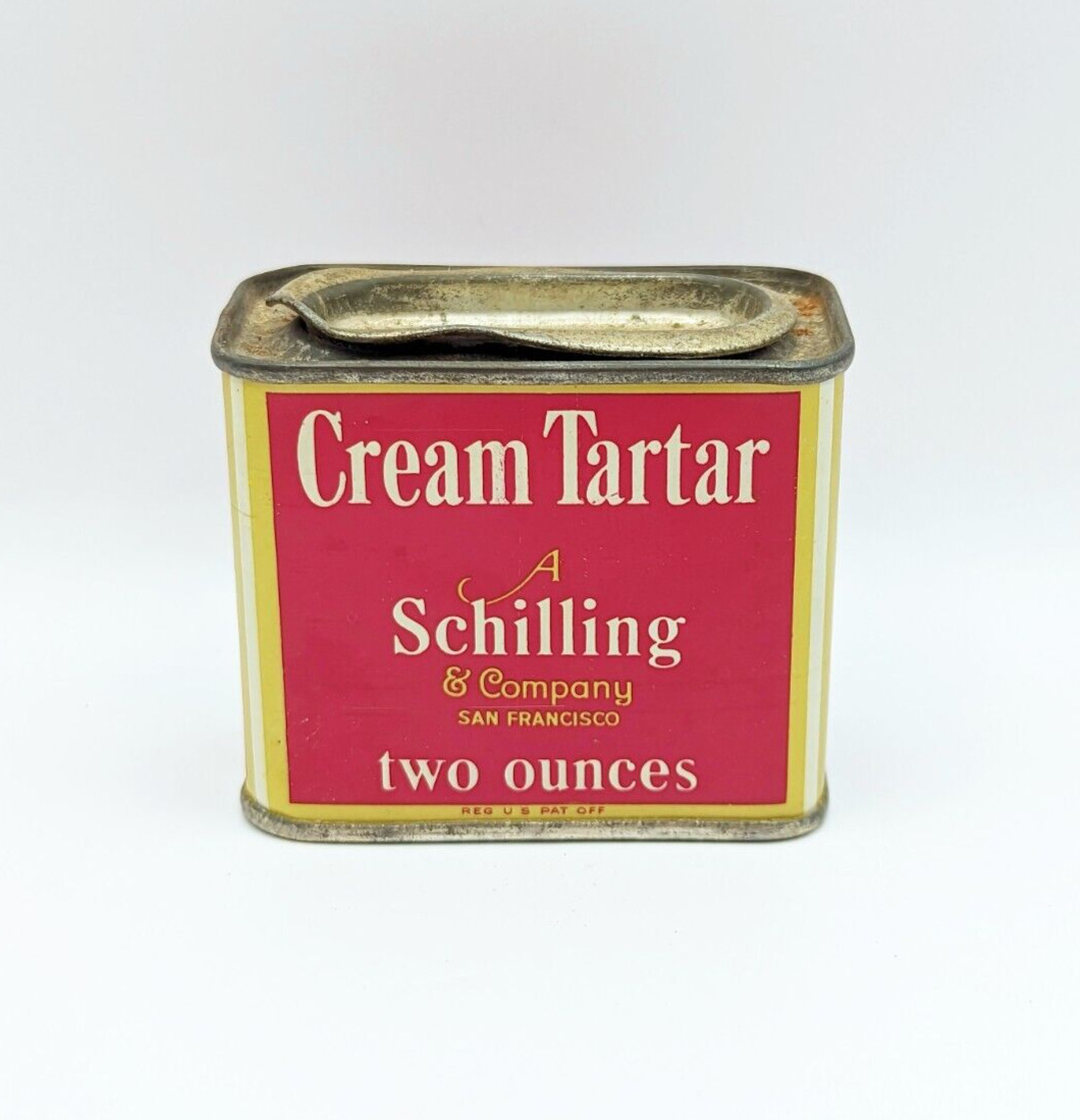 Vintage 1930\'s Schilling & Co Cream Tartar Spice Tin San Francisco Kitchen Decor