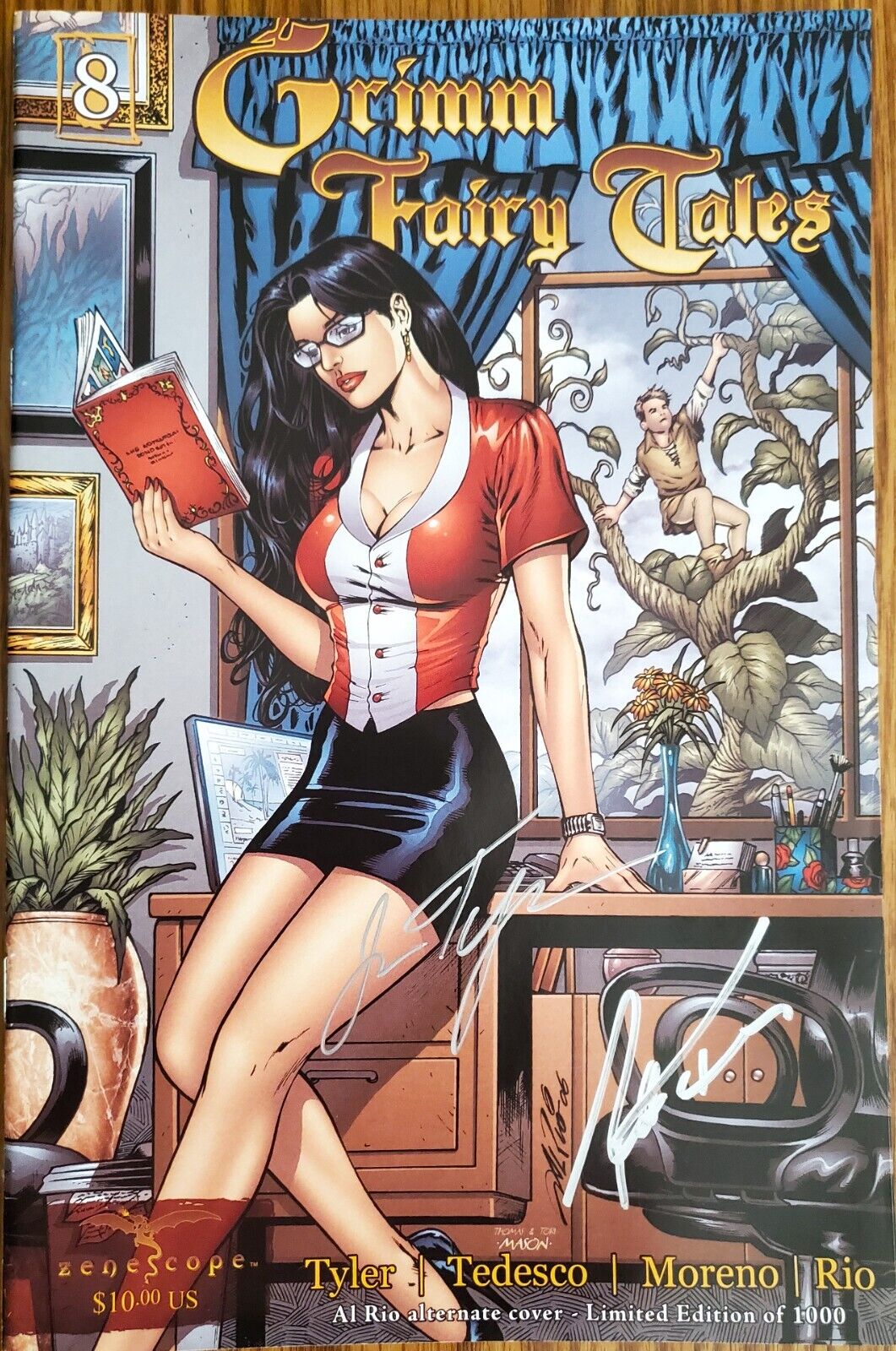GRIMM FAIRY TALES #8 (v. 1 2005) RARE LIMITED EDITION AL RIO VARIANT - SIGNED 2X
