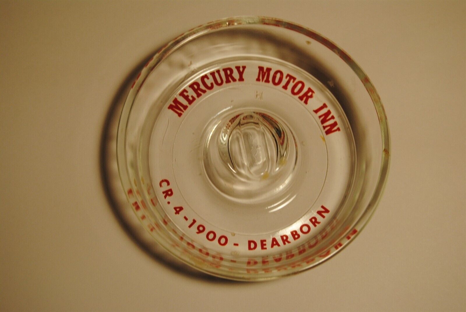 Vintage Mercury Motor Inn Ash Tray CR 4-1900 Dearborn Michigan