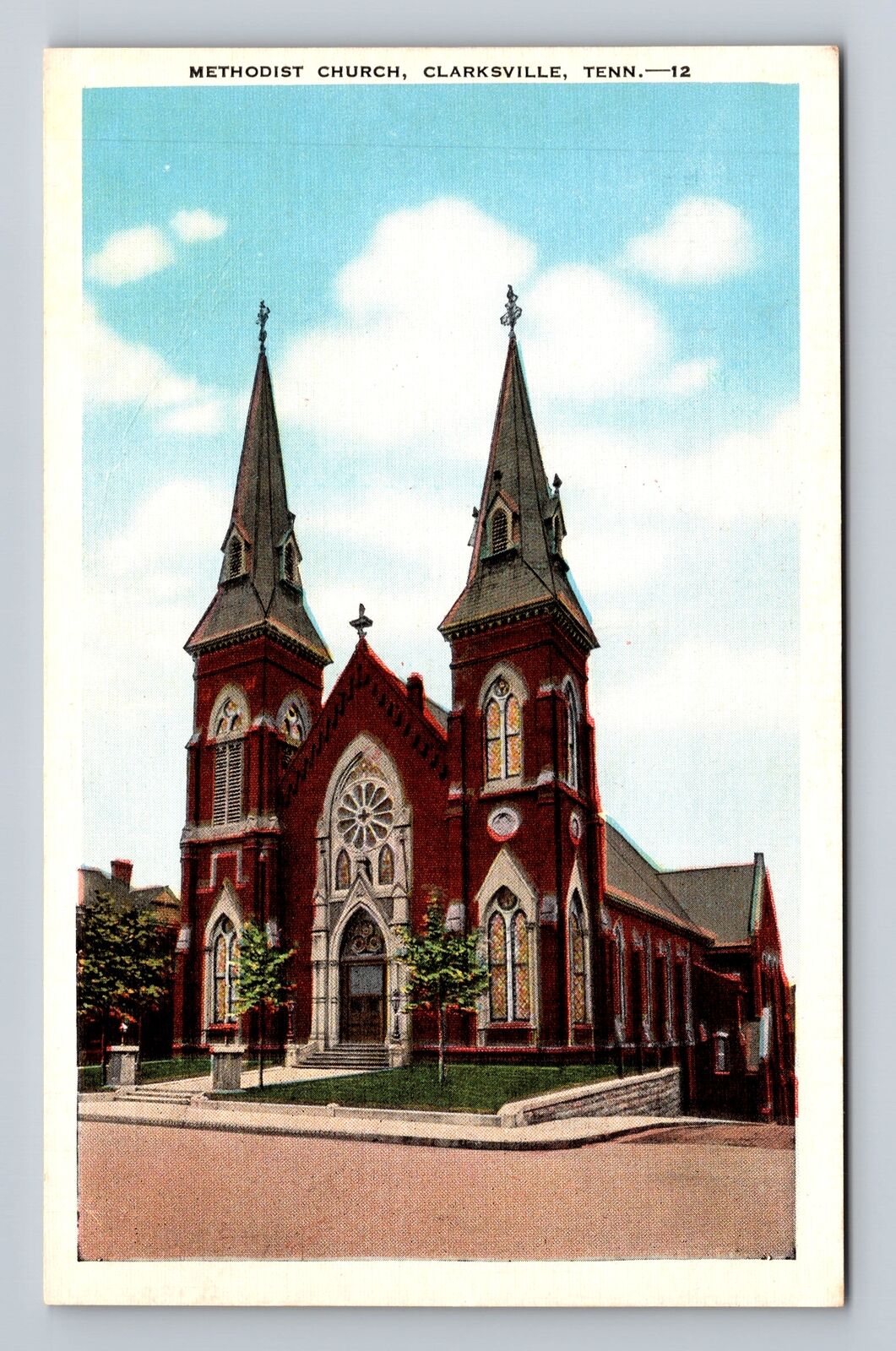 Clarksville TN-Tennessee, Methodist Church, Antique Souvenir Vintage Postcard