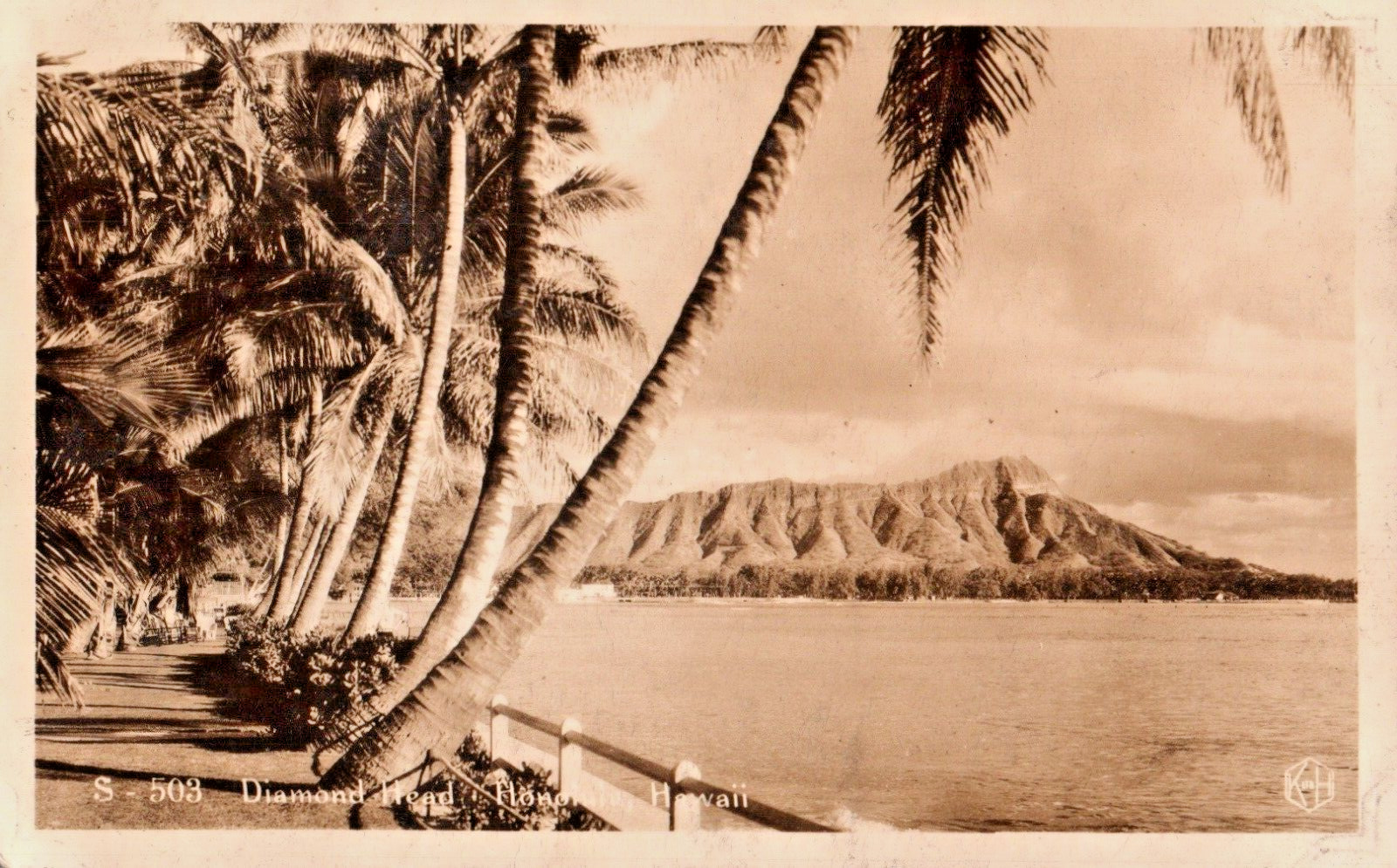 RPPC Diamond Head Honolulu Hawaii HI Vintage Postcard Unposted