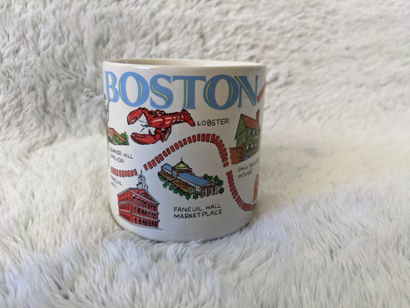 Souvenir Coffee Cup Mug Boston Landmarks The Historic Trail 10 Sites Total Mass.