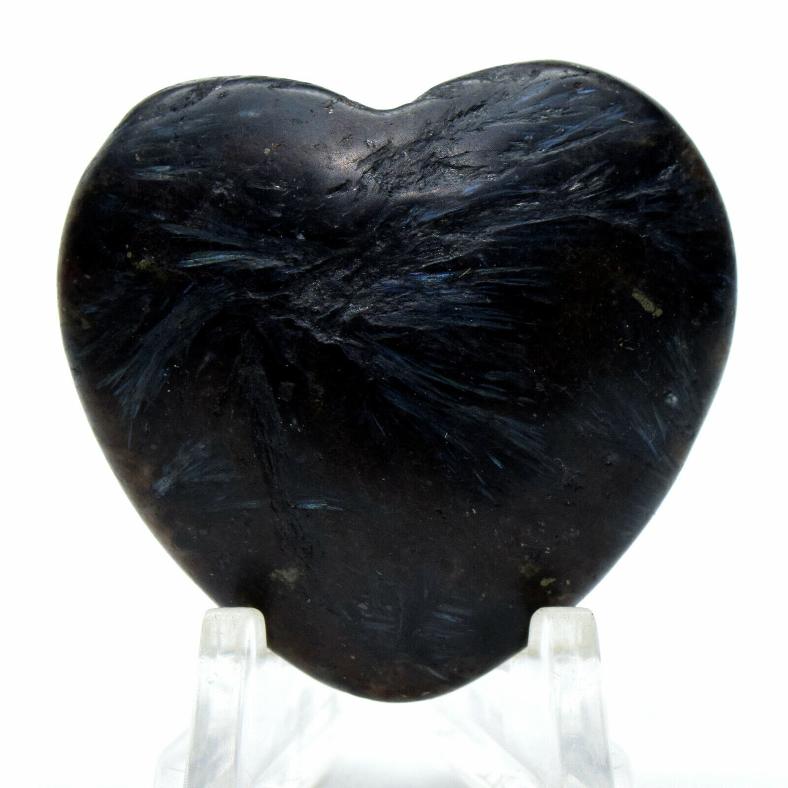 39mm Astrophyllite Heart Natural Blue Flash Mineral Sparkling Crystal - Russia