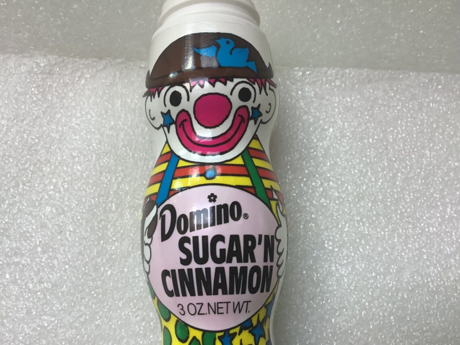 Domino Amstar Plastic Sugar \'n Cinnamon Shaker Rare Clown 1970s Empty Container