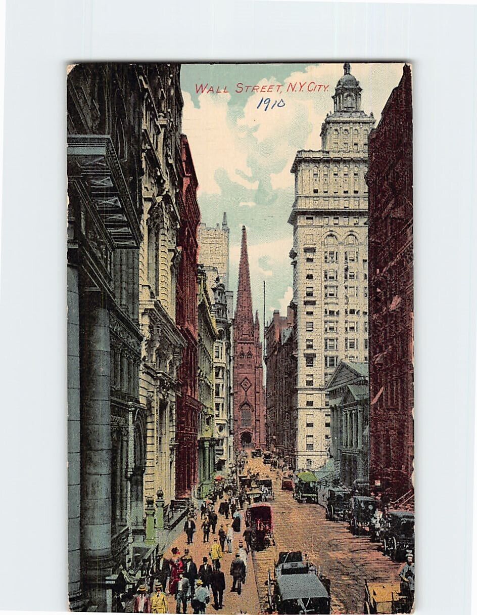 Postcard Wall Street NYC New York USA North America