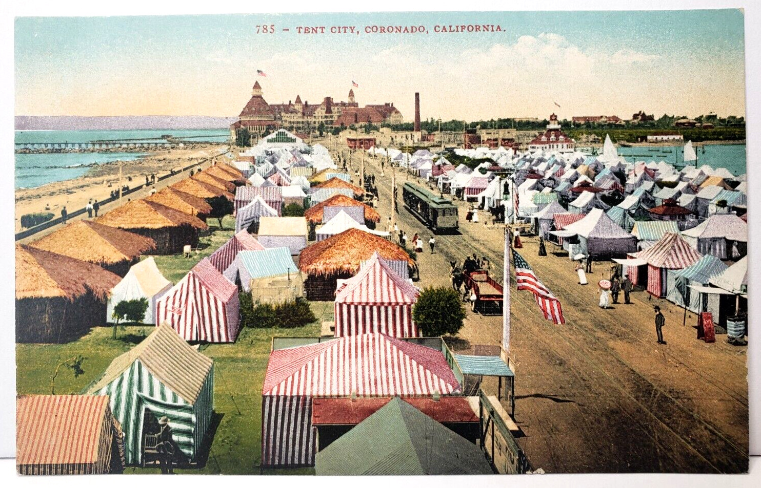 1910 Tent City Coronado California San Diego Beach Vintage Postcard