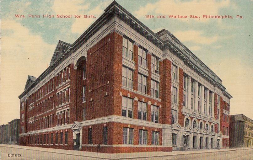 Postcard Wm Penn High School for Girls Philadelphia PA 