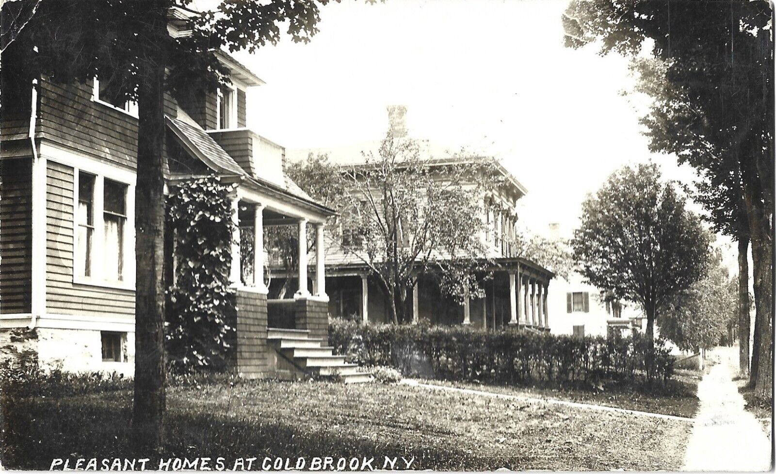 Old Victorian homes in Cold Brook NY; nice 1911 RPPC