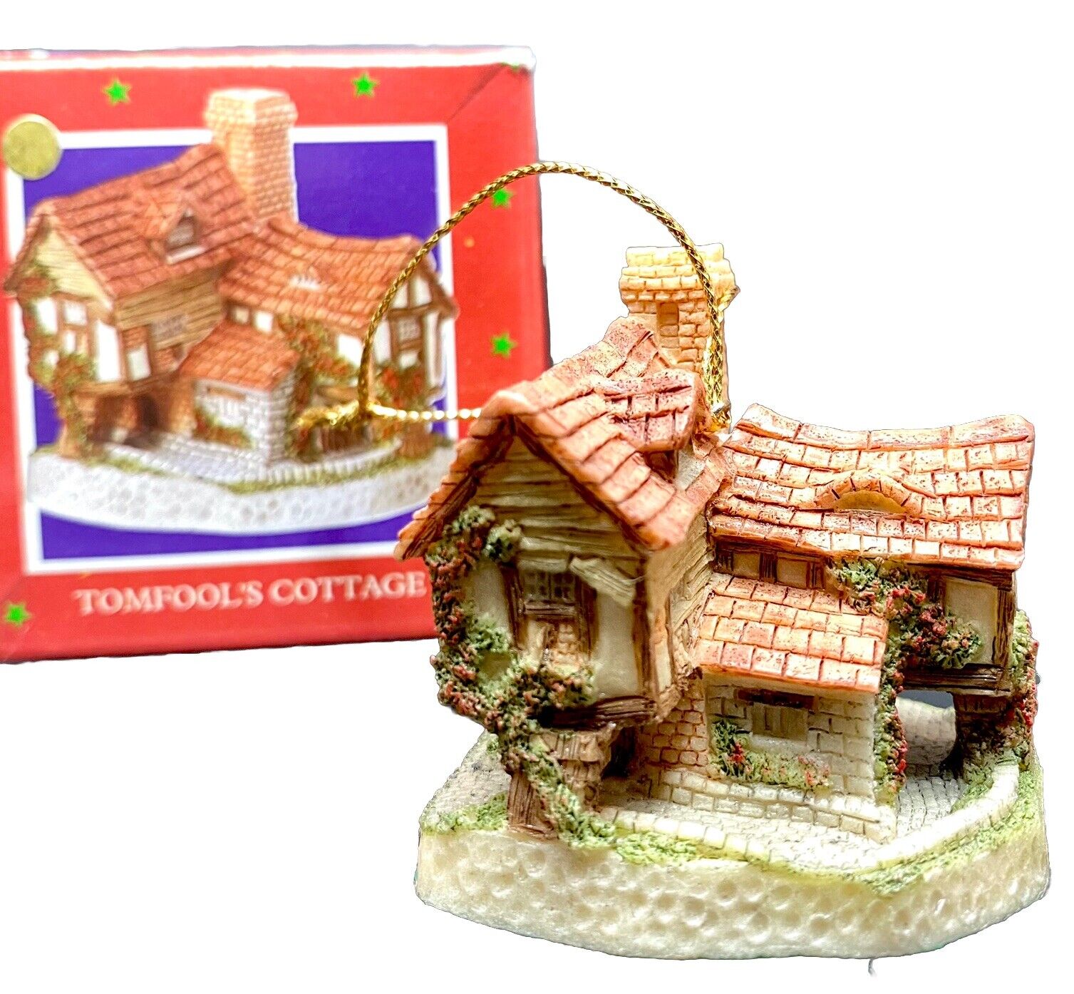 David Winter Christmas Ornament Tomfool\'s Cottage Figurine John Hine 1993