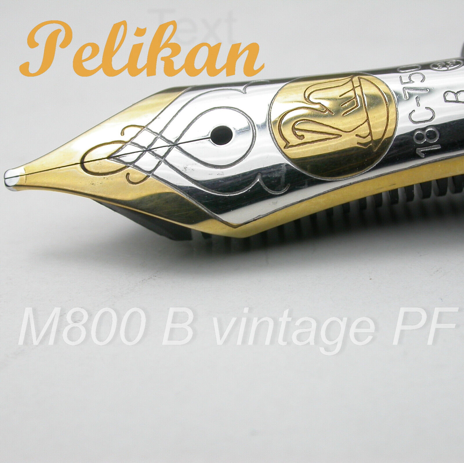 PELIKAN M800 GOLD 18C 750 B VINTAGE BROAD NIB PF NEW OLD STOCK TWO CHICKS PEN