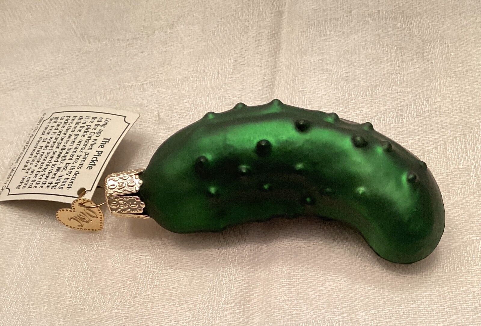 2001 Merck Family\'s Old World Christmas - Pickle Ornament - Tag but no Box