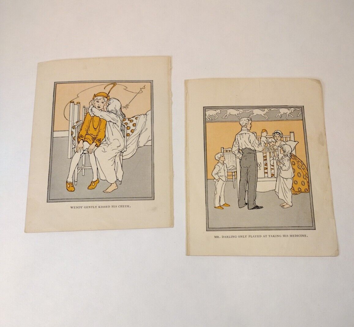 Peter Pan 1939 Illustrated Plates Alice B. Woodward Set of 2 From Book