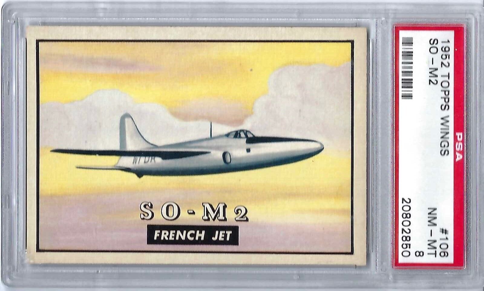 1952 Topps Wings SO - M2 French Jet Card # 106 PSA - 8