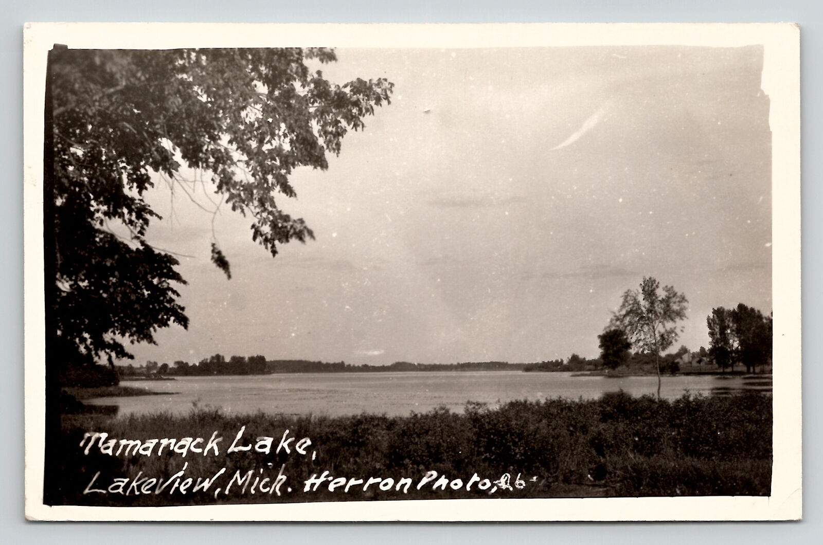 Postcard Michigan RPPC Lakeview Tamarack Lake Herron Photo Unposted Divided Back