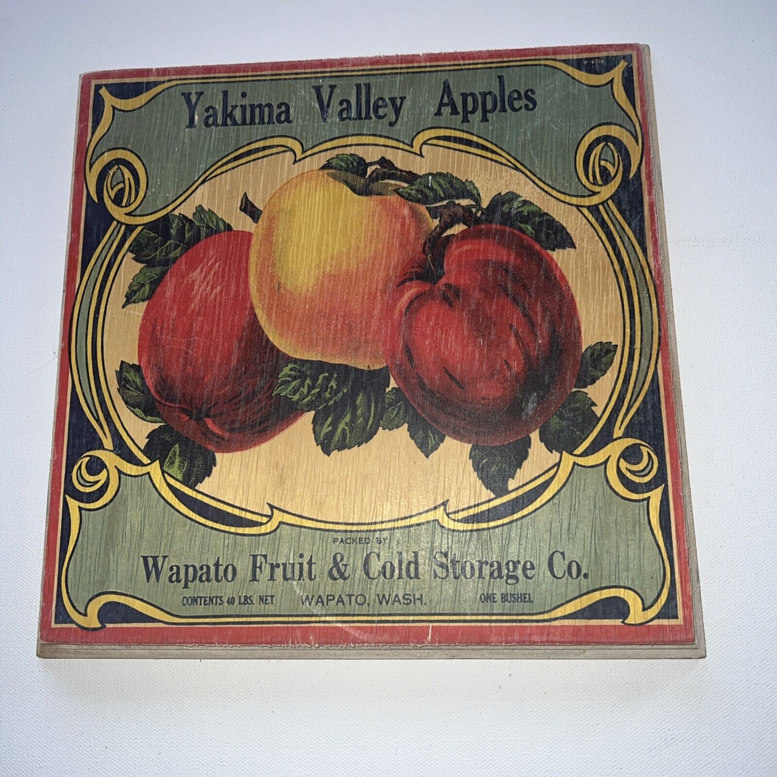 Vintage Yakima Valley Apple Label Crate Wall Art Reproduction Wapato Washington