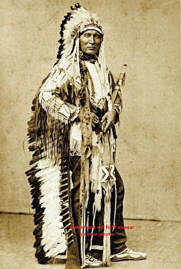1877 Chief Touch the Clouds PHOTO 7 ft tall Crazy Horse Cousin  Native American