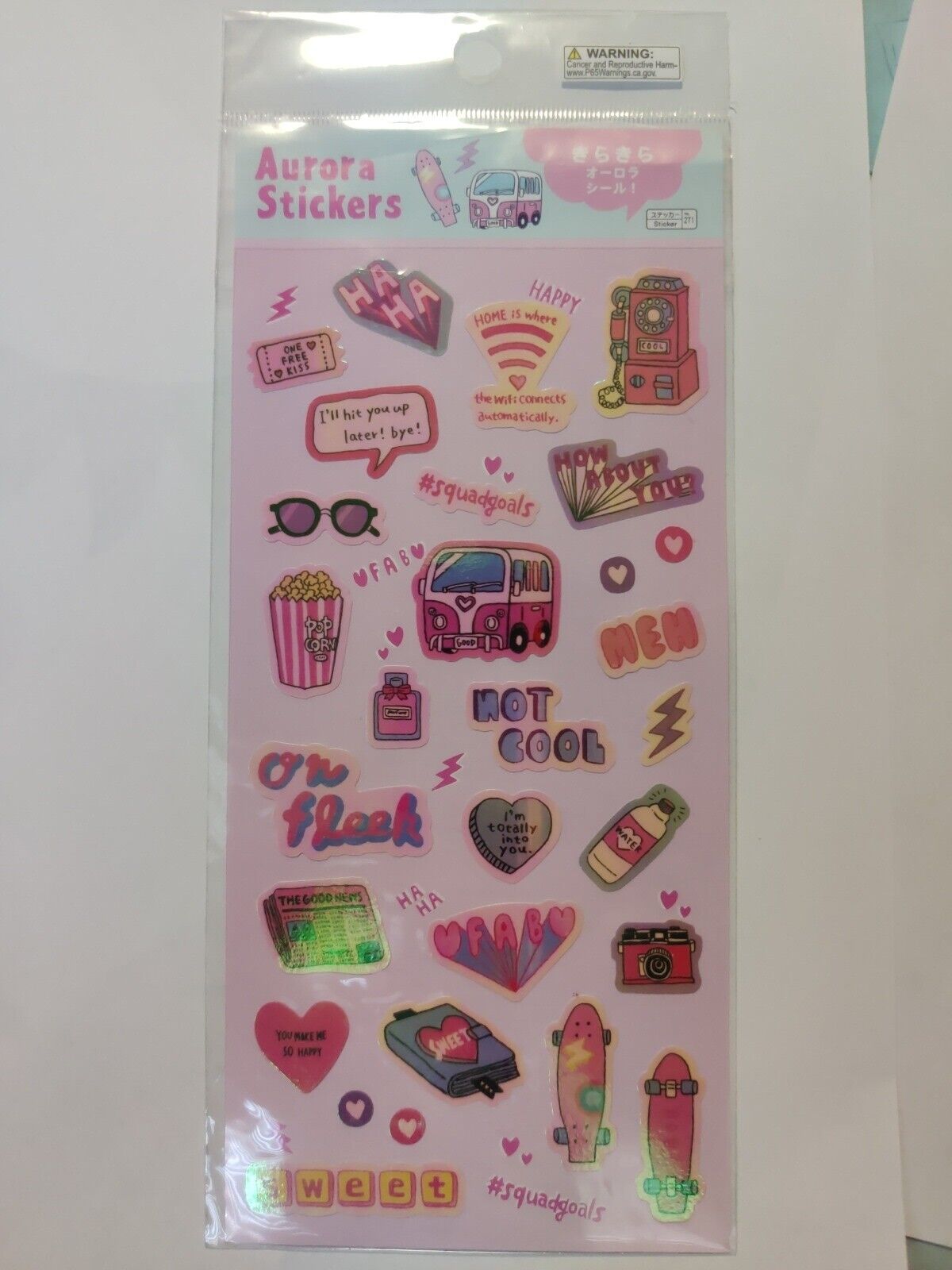Aurora Beach Girly Aesthetic stickers Cute Kawaii Japan Phrases And Words