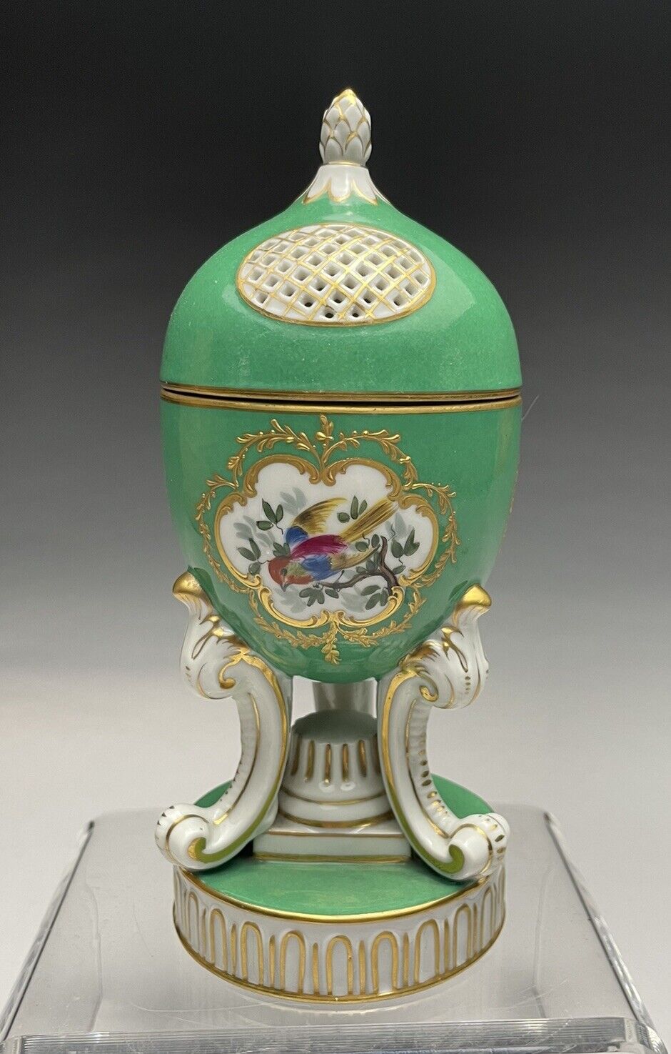 Antique French Reticulated Porcelain Potpourri Jar Sevres Hallmark