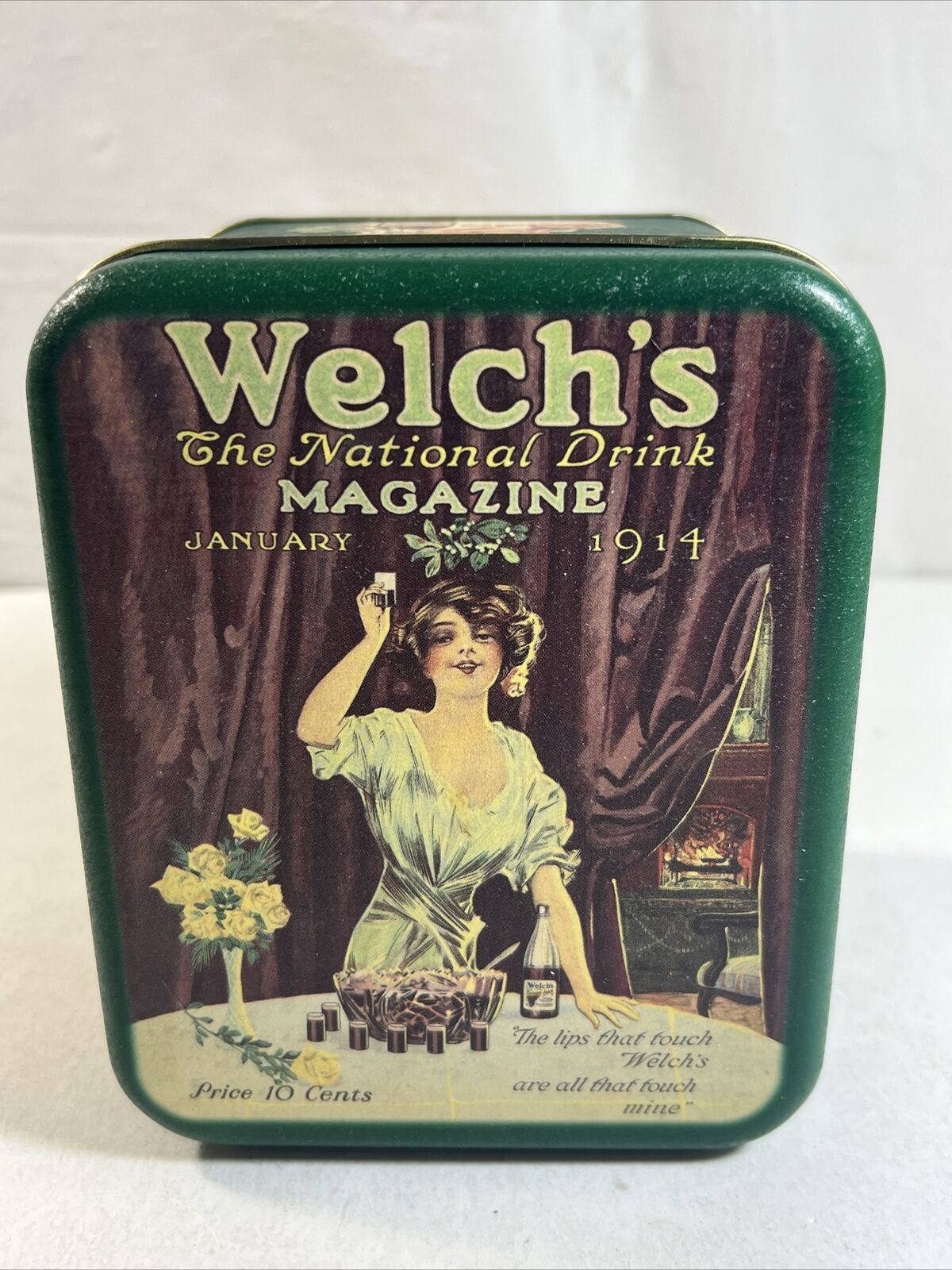 Vintage Welch\'s The National Drink Magazine Rectangular Tin Advertising 1914