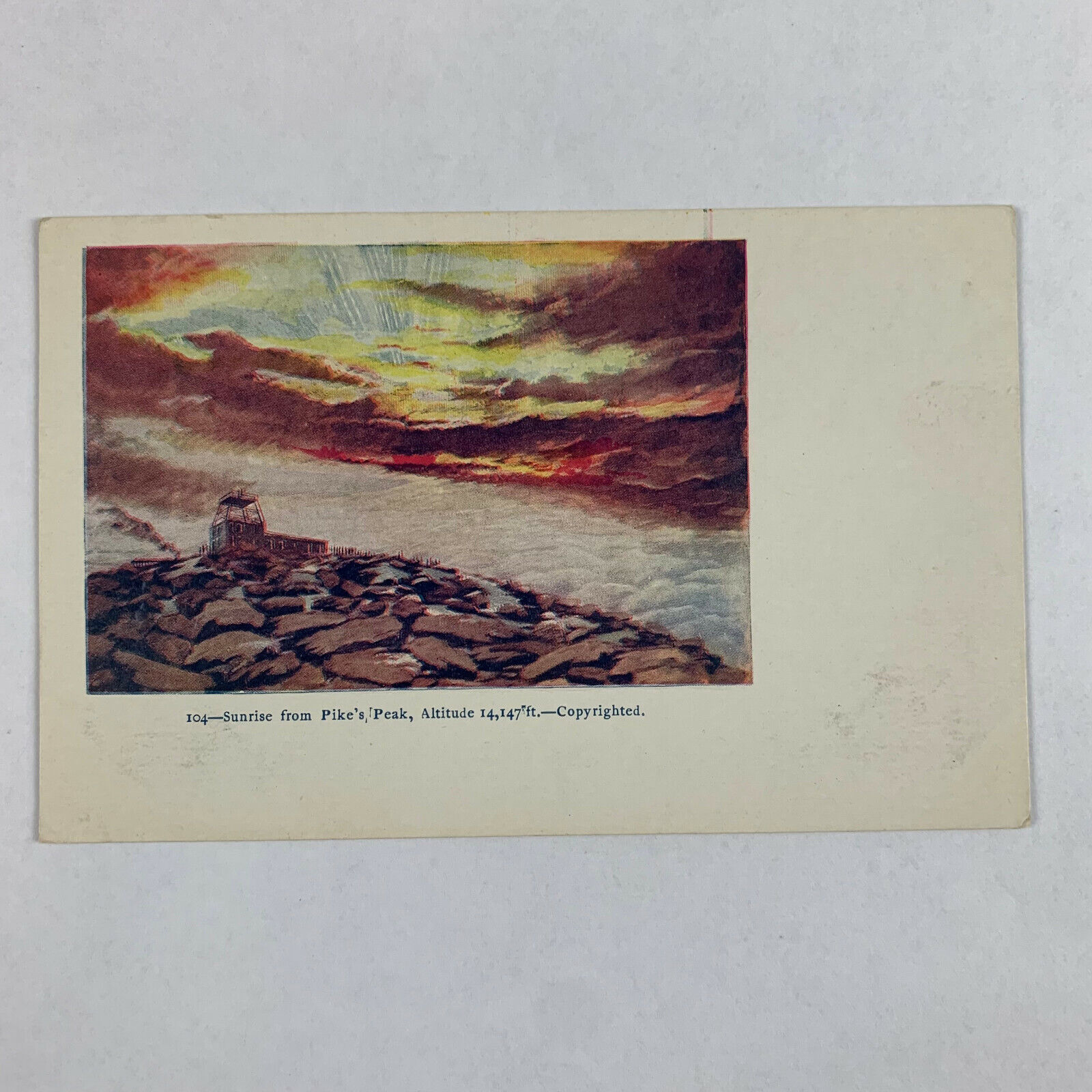 Postcard Colorado Pike\'s Peak CO Sunrise Undivided 1910s Back Unposted