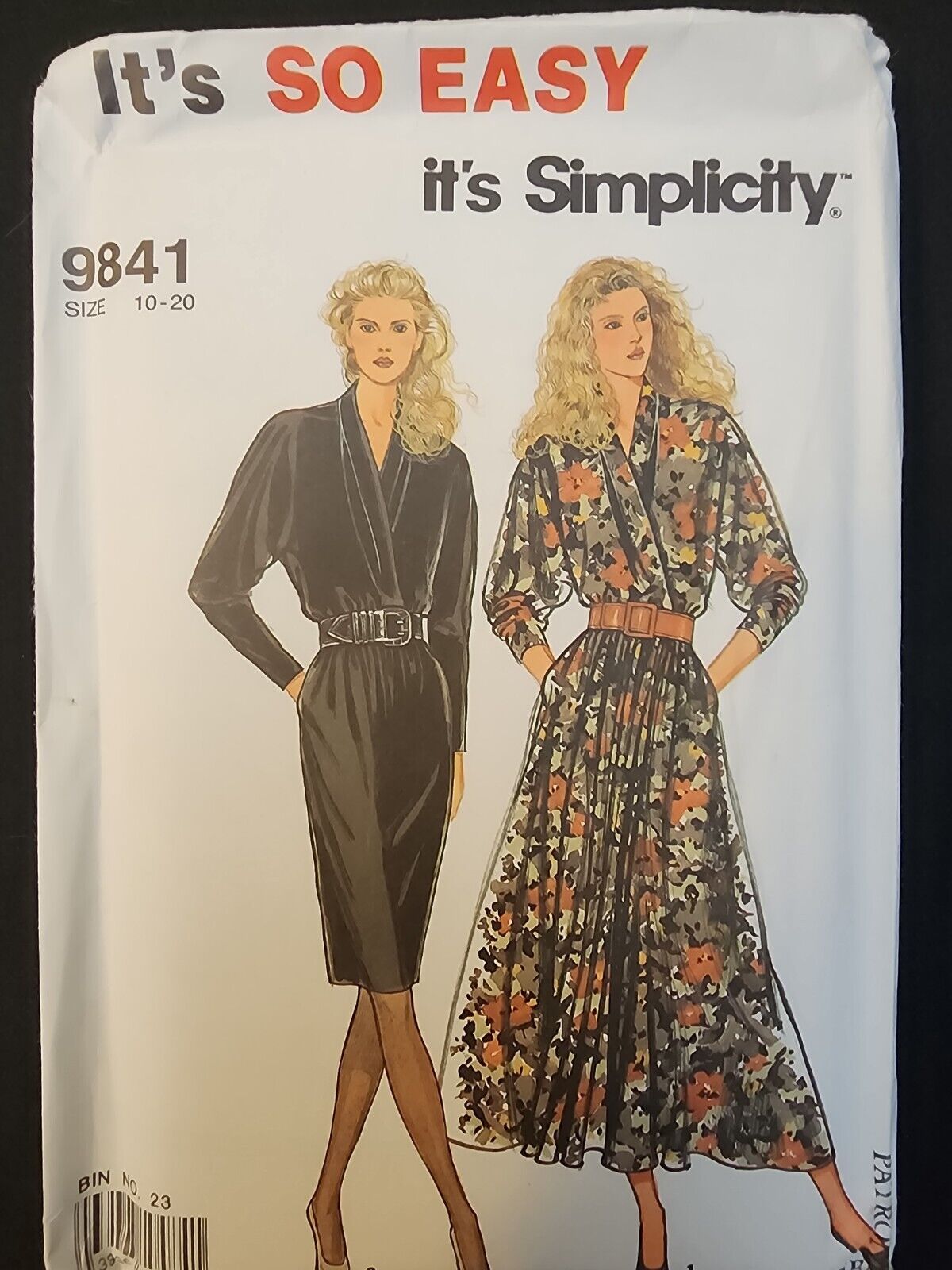 Vintage Uncut Simplicity Sewing Pattern 9841 Size 10-20 Dress B18