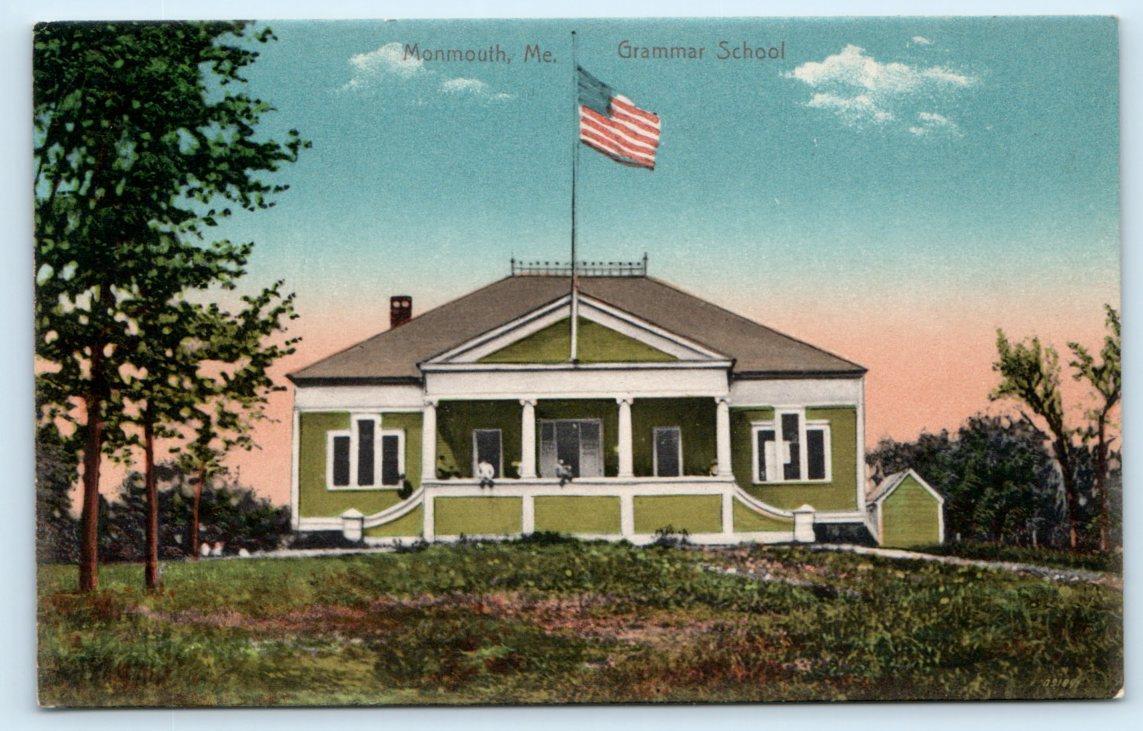 MONMOUTH, Maine ME ~ GRAMMAR SCHOOL c1910s Kennebec County  Postcard
