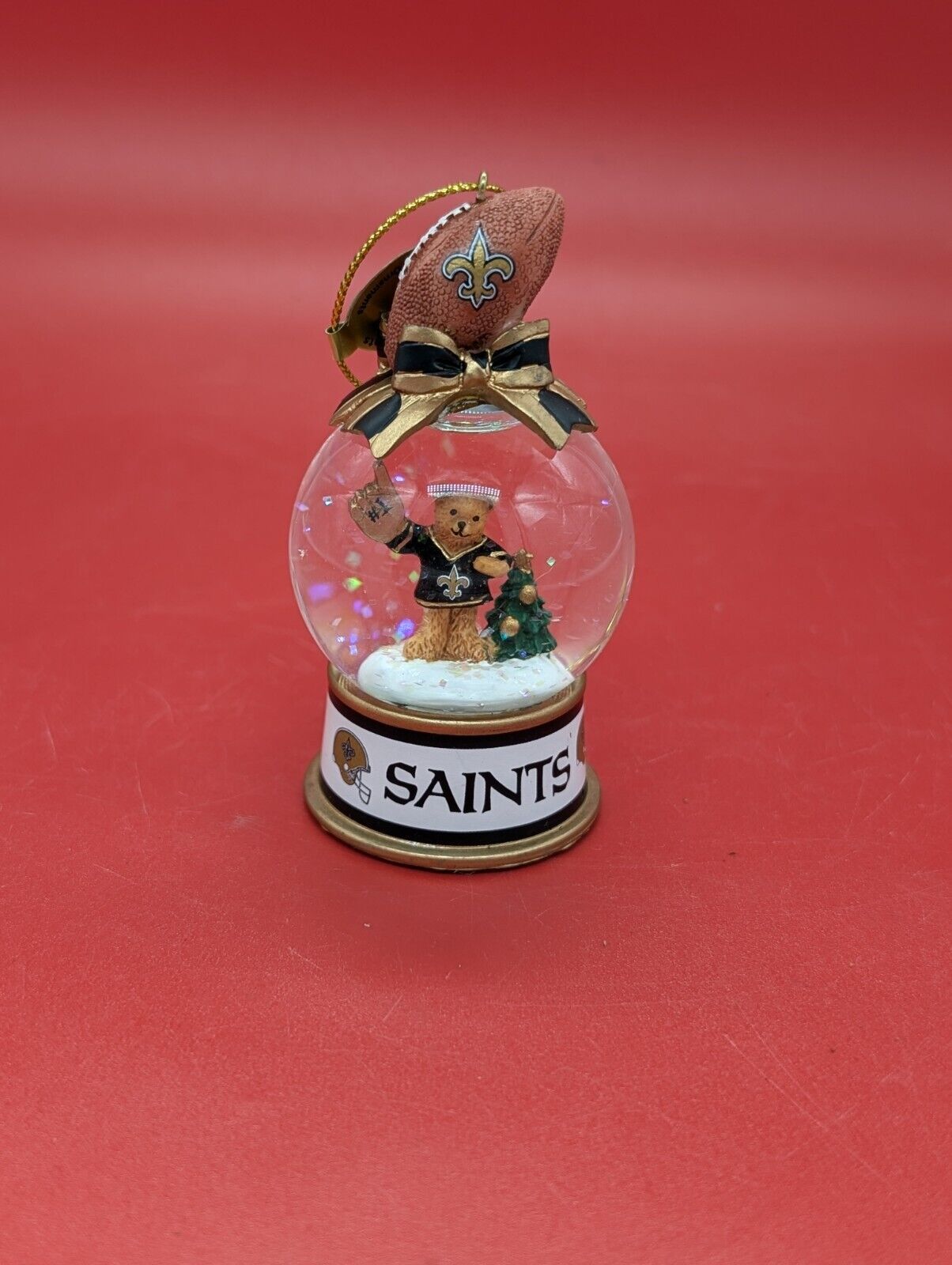 The Danbury Mint New Orleans Saints Snow Globe Glass Christmas Ornament