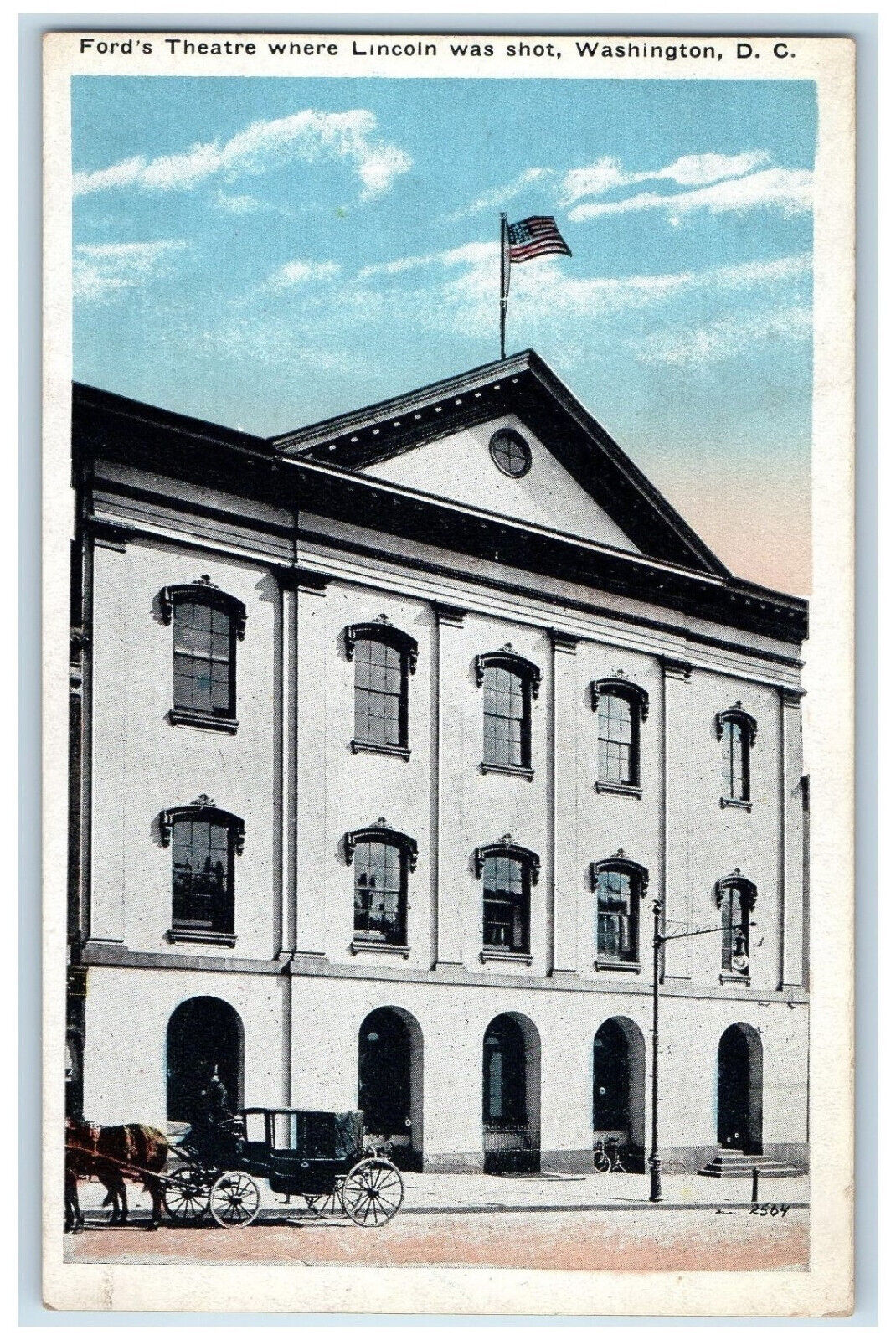 c1920's Ford's Theatre Where Lincoln Was Shot Washington DC Unposted Postcard