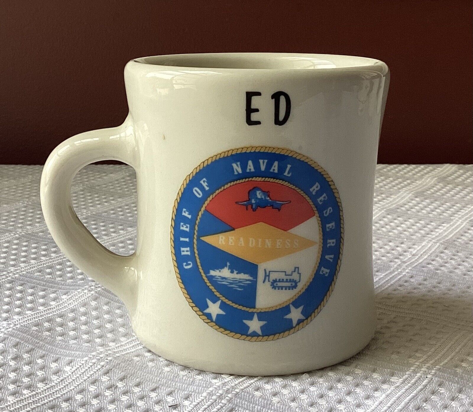 Vintage Bill’s Mug Shop “Chief of Naval Reserve” Ceramic Mug/ Navy Memorabilia