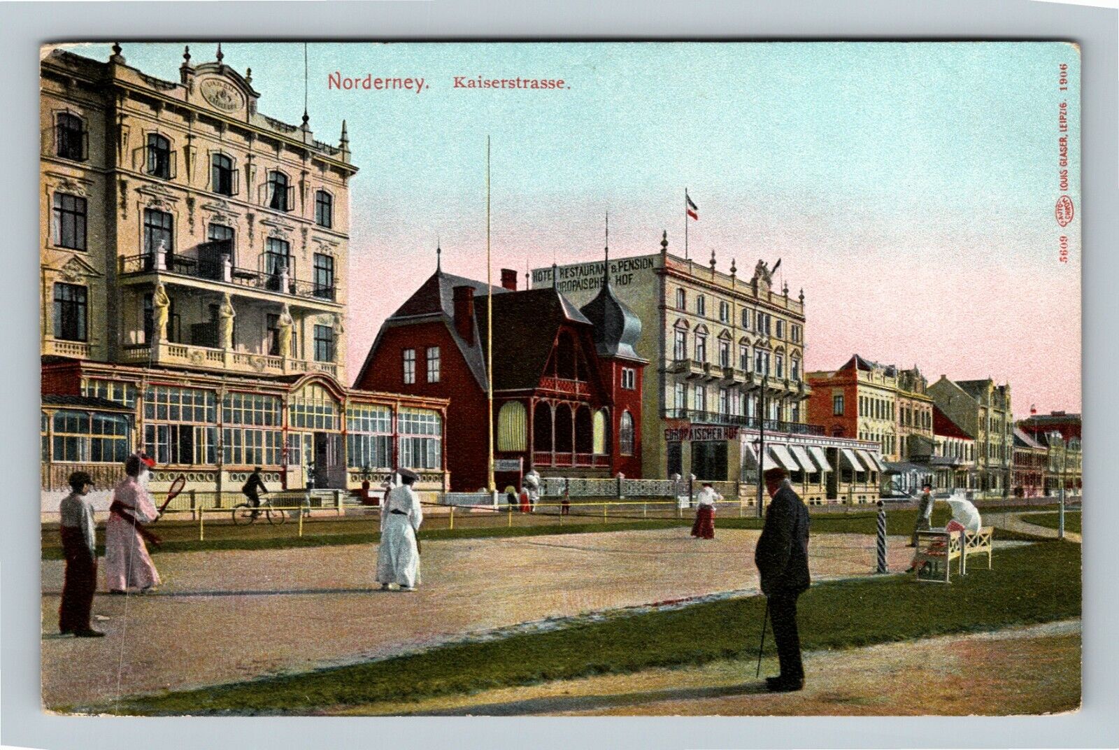 Kaiserstrasse Norderney Germany, Vintage Postcard