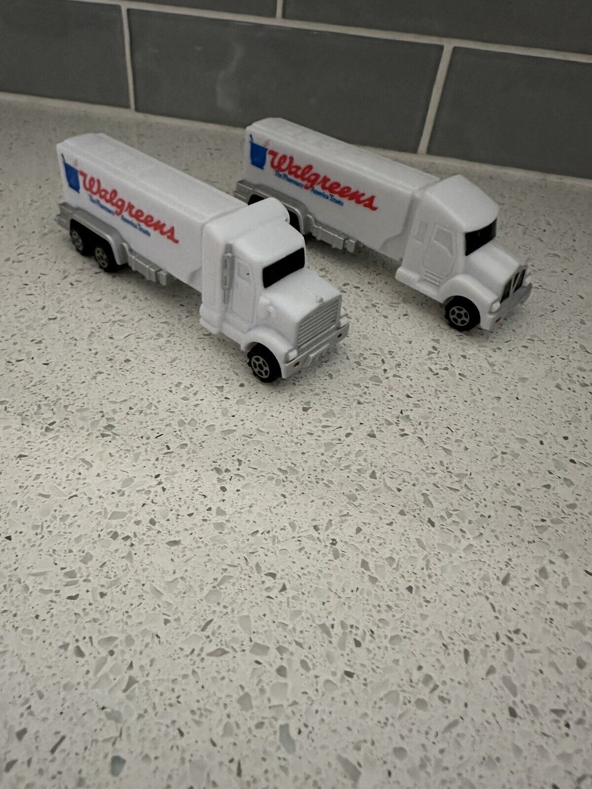 Lot Of 2 - Pez Variations - No Foot Semi Truck Walgreens Silver Grill White