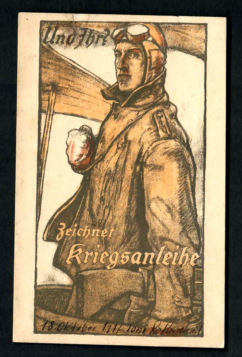 #736 Germany 1912 Military Pilot Zeichnet Kriegsanleihe