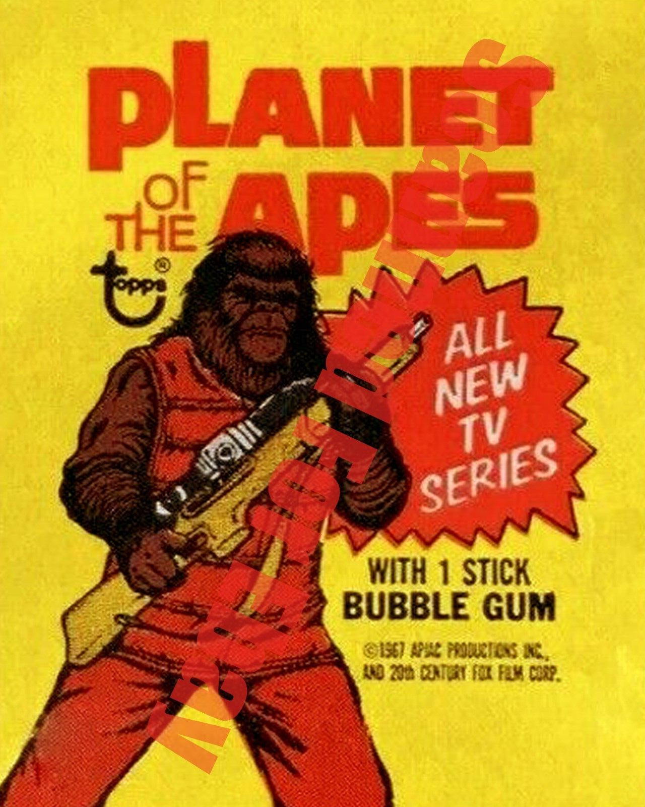 1975 TOPPS Planet Apes TV Series Card Wax Pack Bubble Gum Wrapper 8x10 Photo