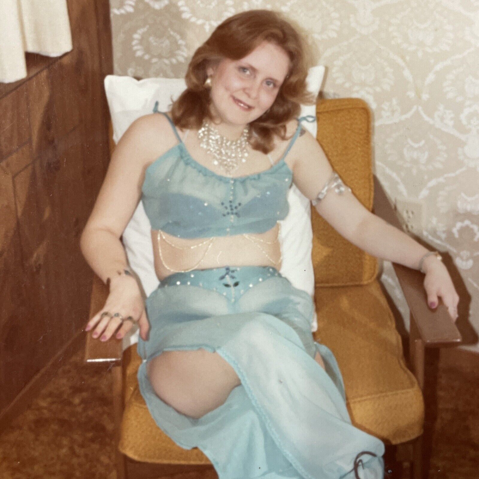 Vintage 1970s Belly Dancer Street Walker Woman Original Real Photo R2406
