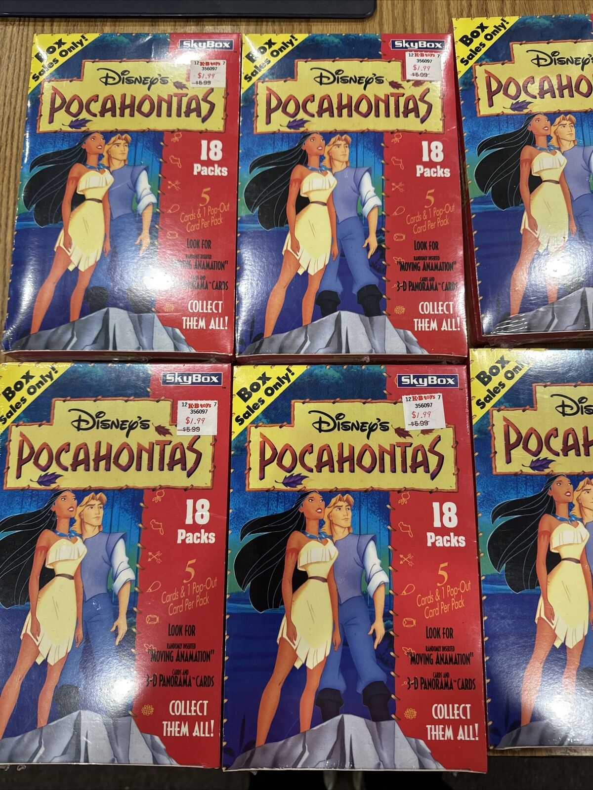 1995 Sky Box Disney Pocahontas Trading Card Box (7) Factory Sealed