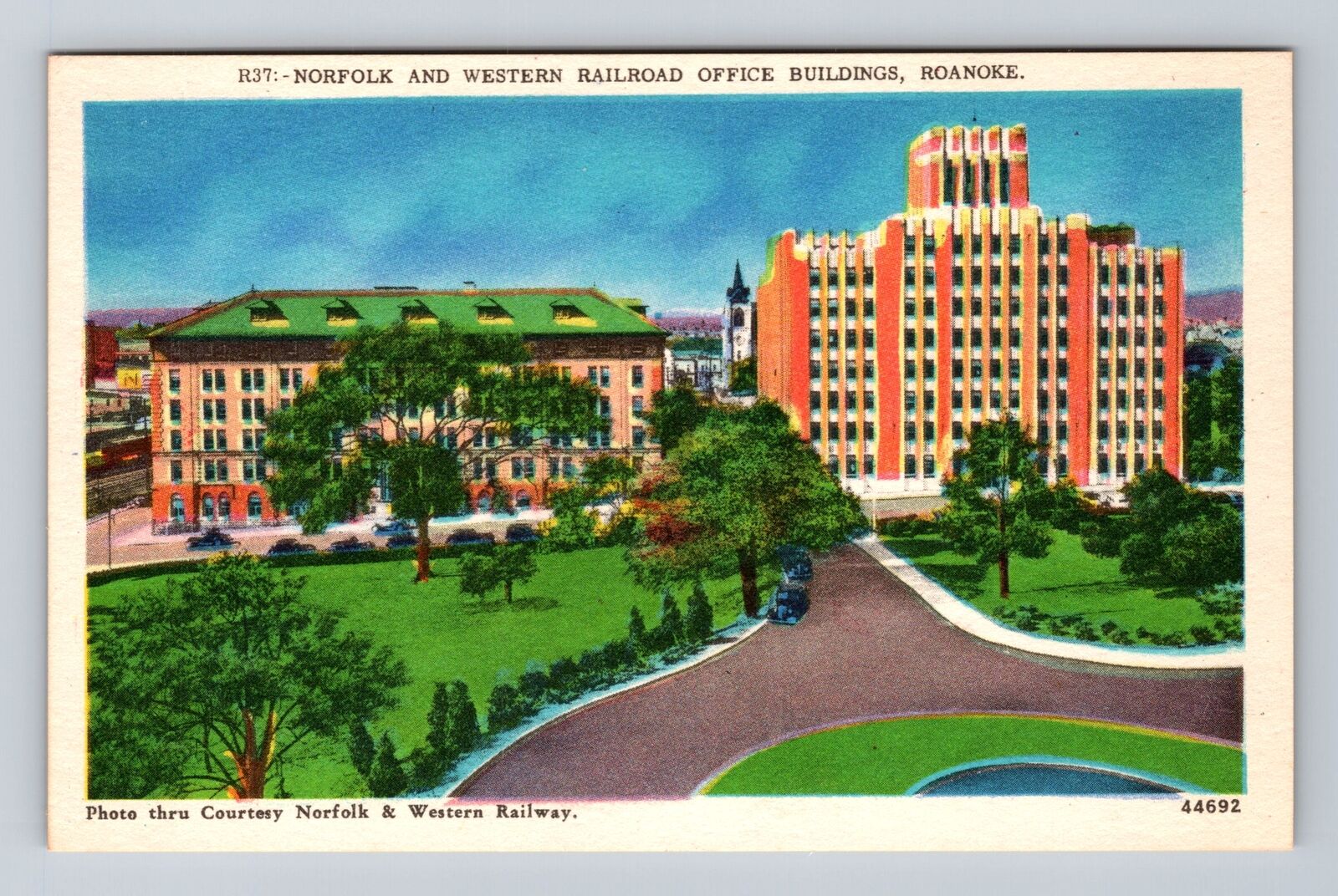 Roanoke VA-Virginia, Norfolk Western Railroad Office Buildings Vintage Postcard