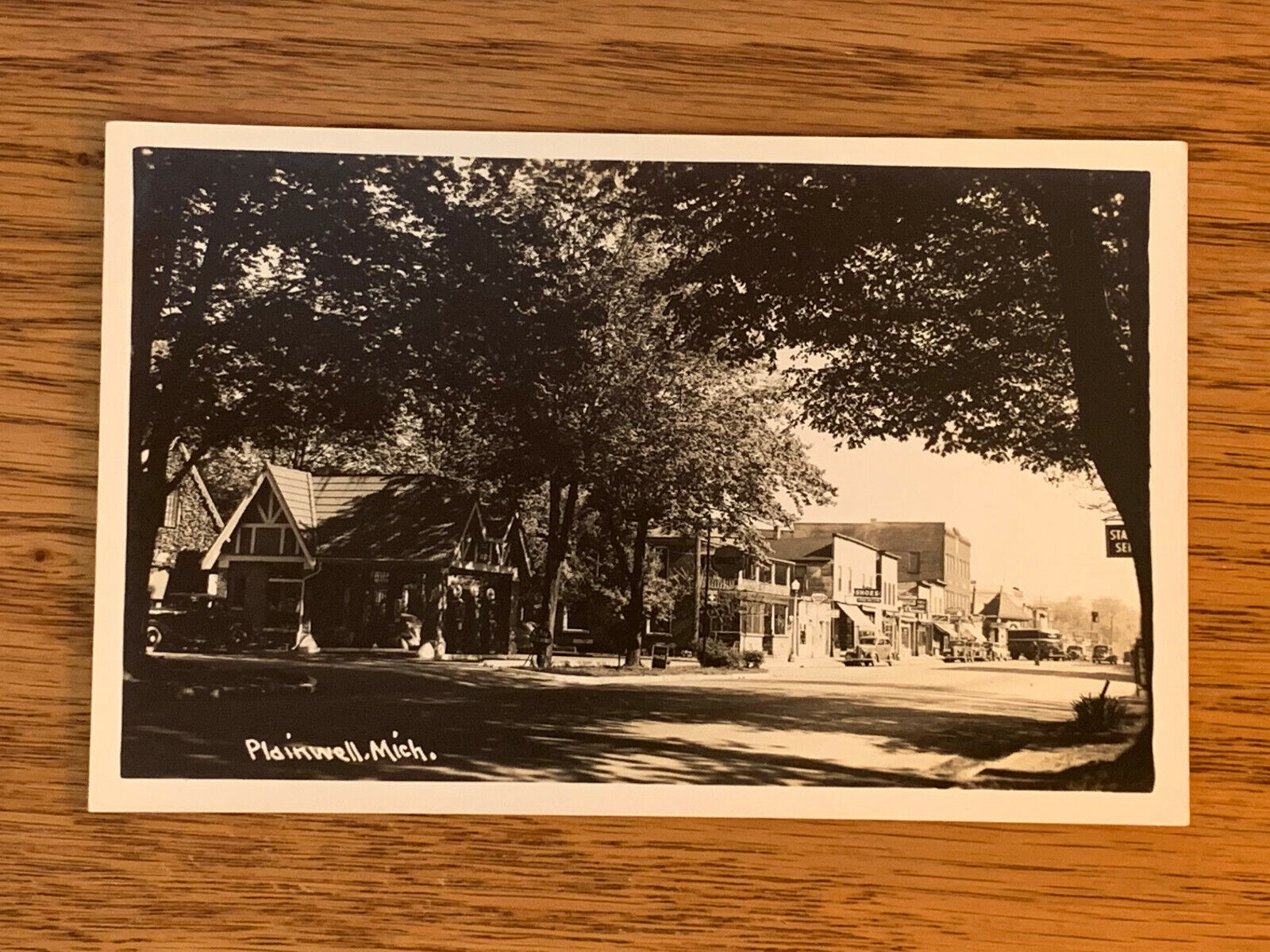 Michigan, MI, RPPC, Plainwell, Street Scene, Shoe Store, ca 1940
