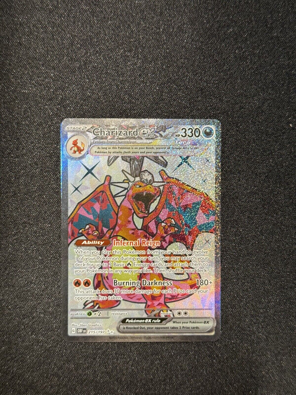 Charizard ex 215/197 Scarlet & Violet Obsidian Flames Ultra Rare Pokemon Card M